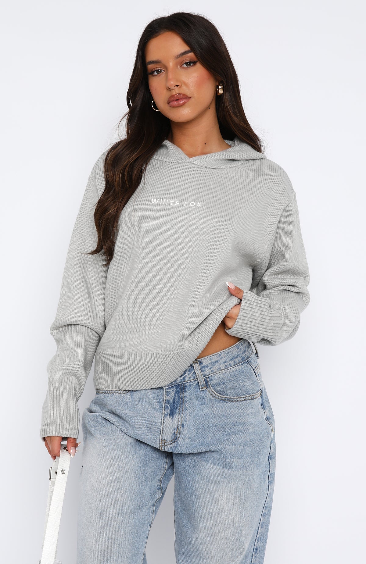 It's Cool Knit Hoodie Light Grey - luluinthesky