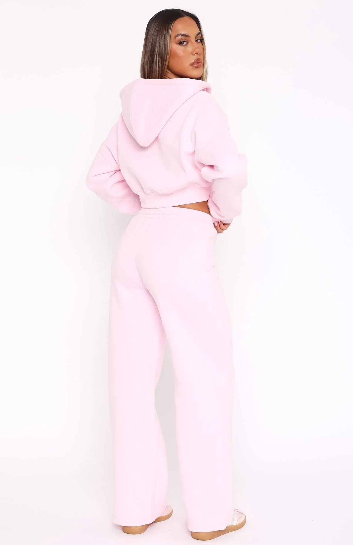 Straight Forward Wide Leg Sweatpants Pink - luluinthesky