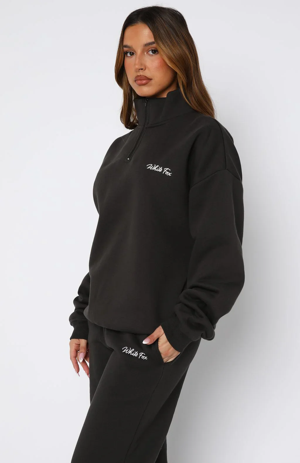 Match Your Words Zip Front Sweater Charcoal - luluinthesky