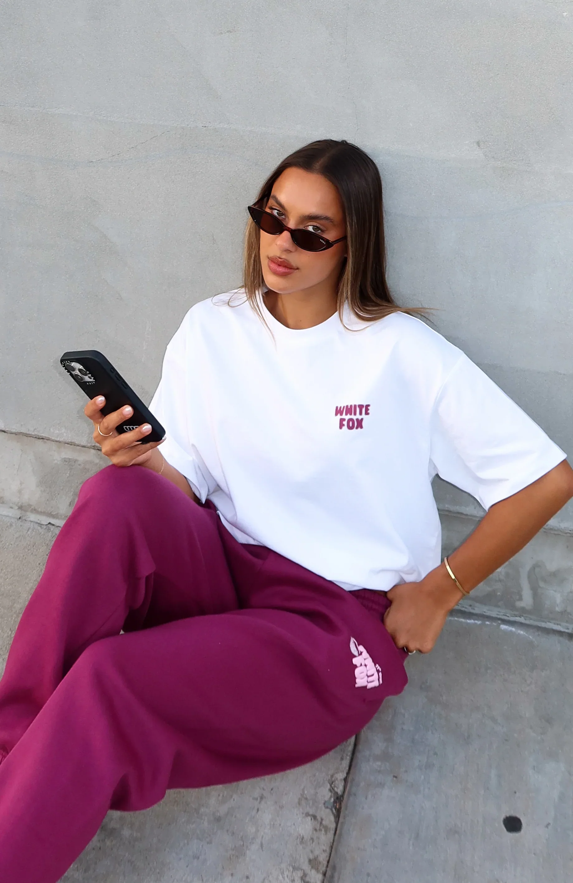 11th Street New York Or Nowhere Oversized Tee Berry Blast - luluinthesky