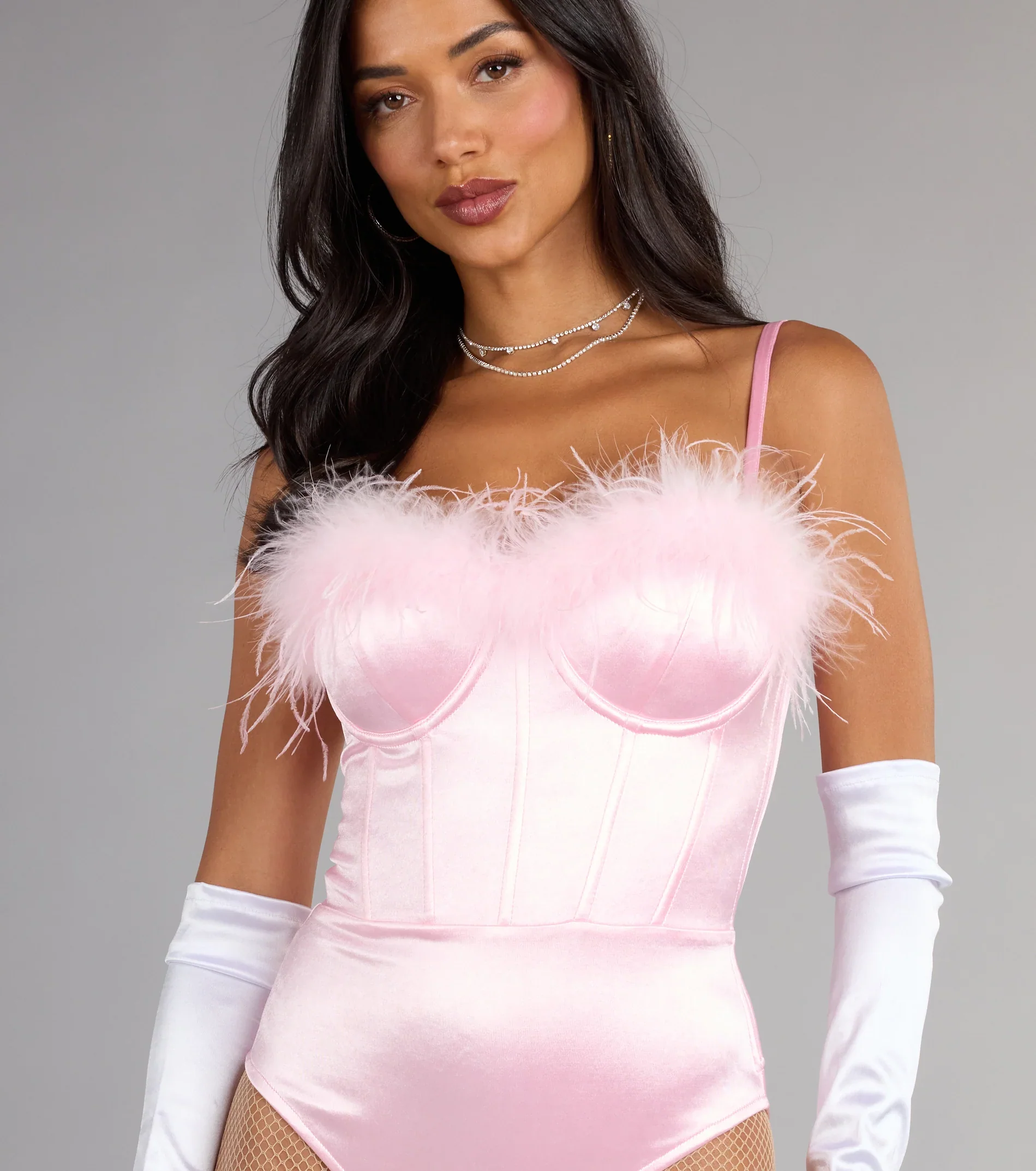 Iconic Bunny Satin Corset Bodysuit - luluinthesky