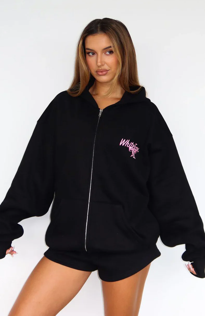 Protecting What's Mine Zip Front Hoodie Black - luluinthesky