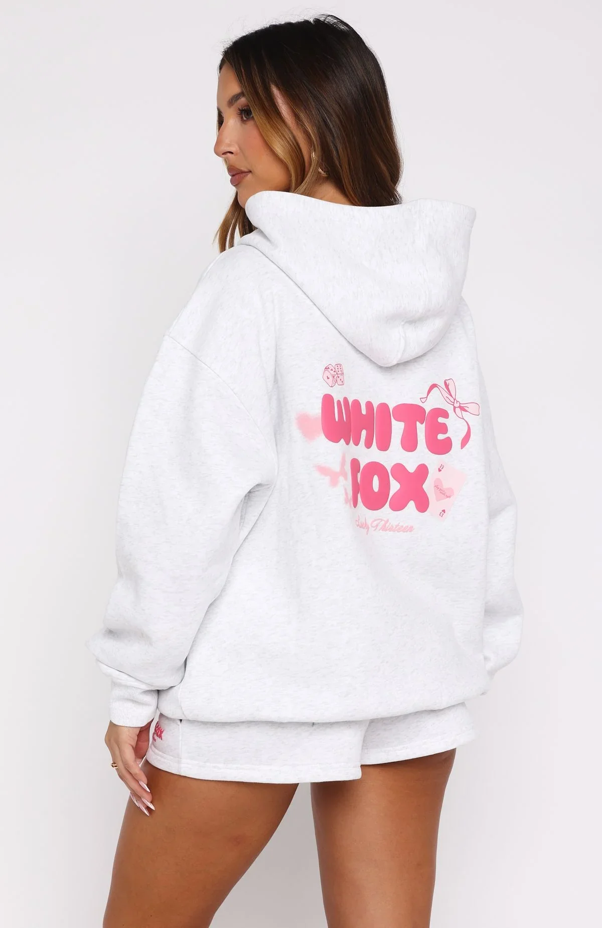 Lucky Thirteen Stephanie Oversized Hoodie Grey Marle - luluinthesky