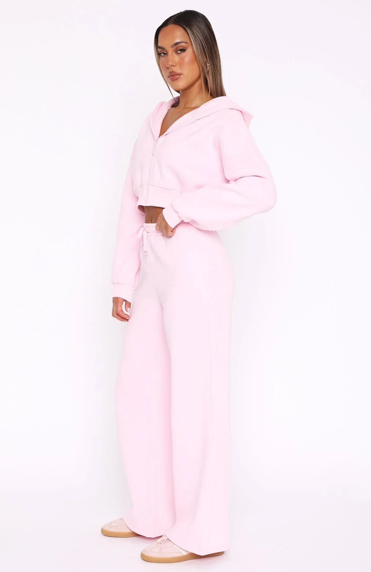 Straight Forward Wide Leg Sweatpants Pink - luluinthesky