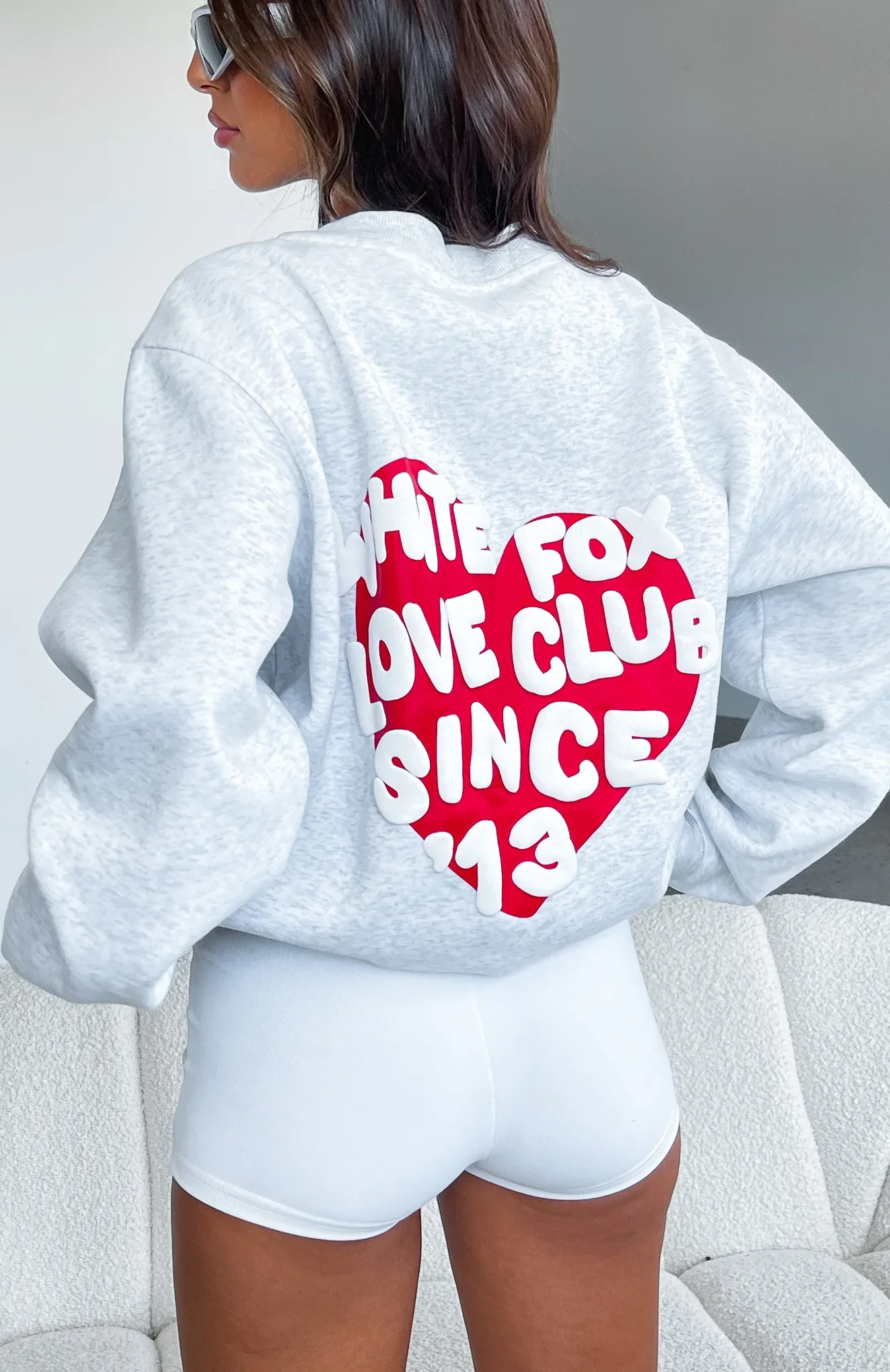Love Club Oversized Sweater Grey Marle - luluinthesky