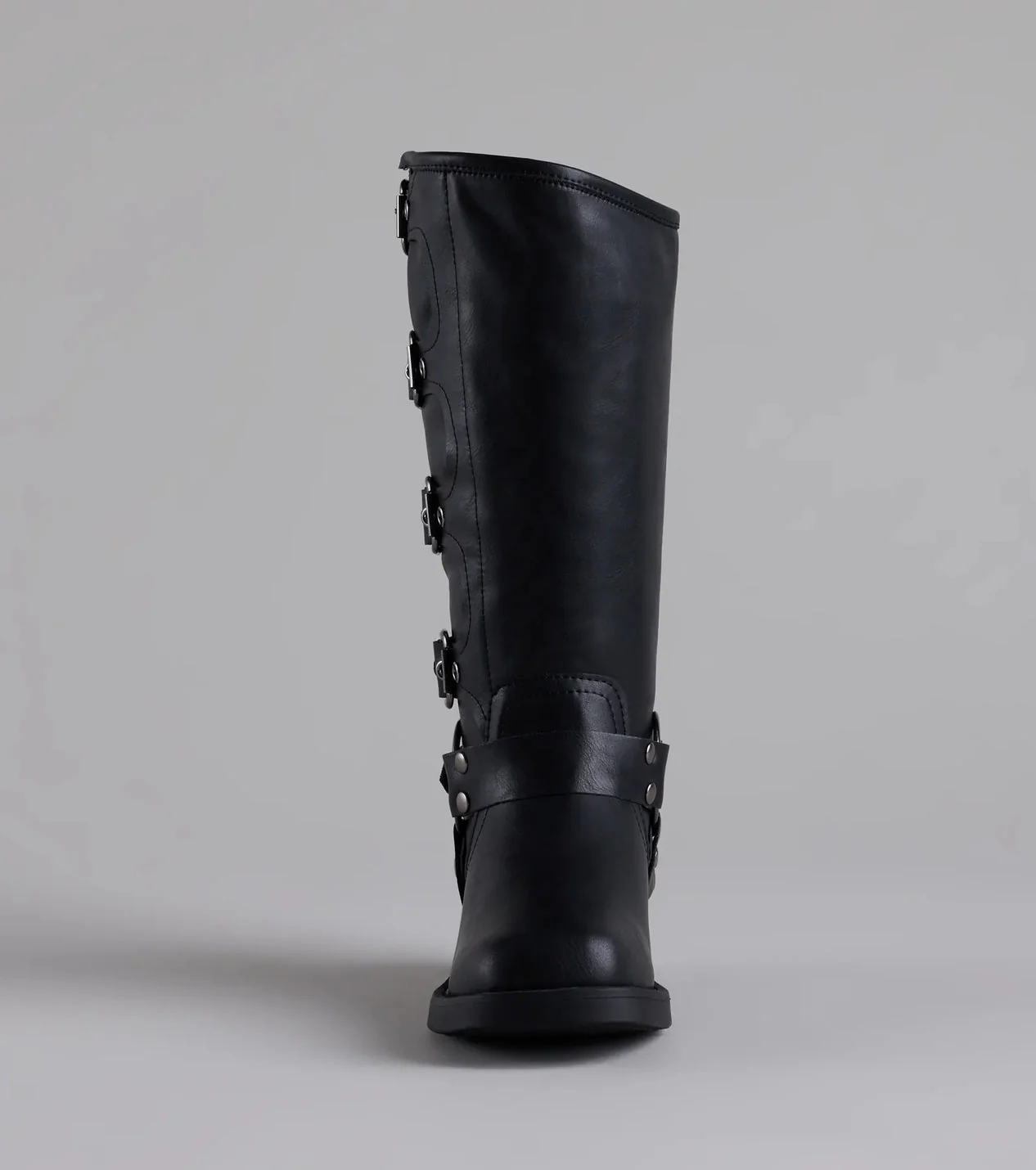 Totally Edgy Buckled Square Toe Boots - luluinthesky