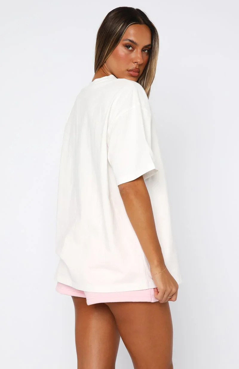 From The Archives Mila Oversized Tee White - luluinthesky