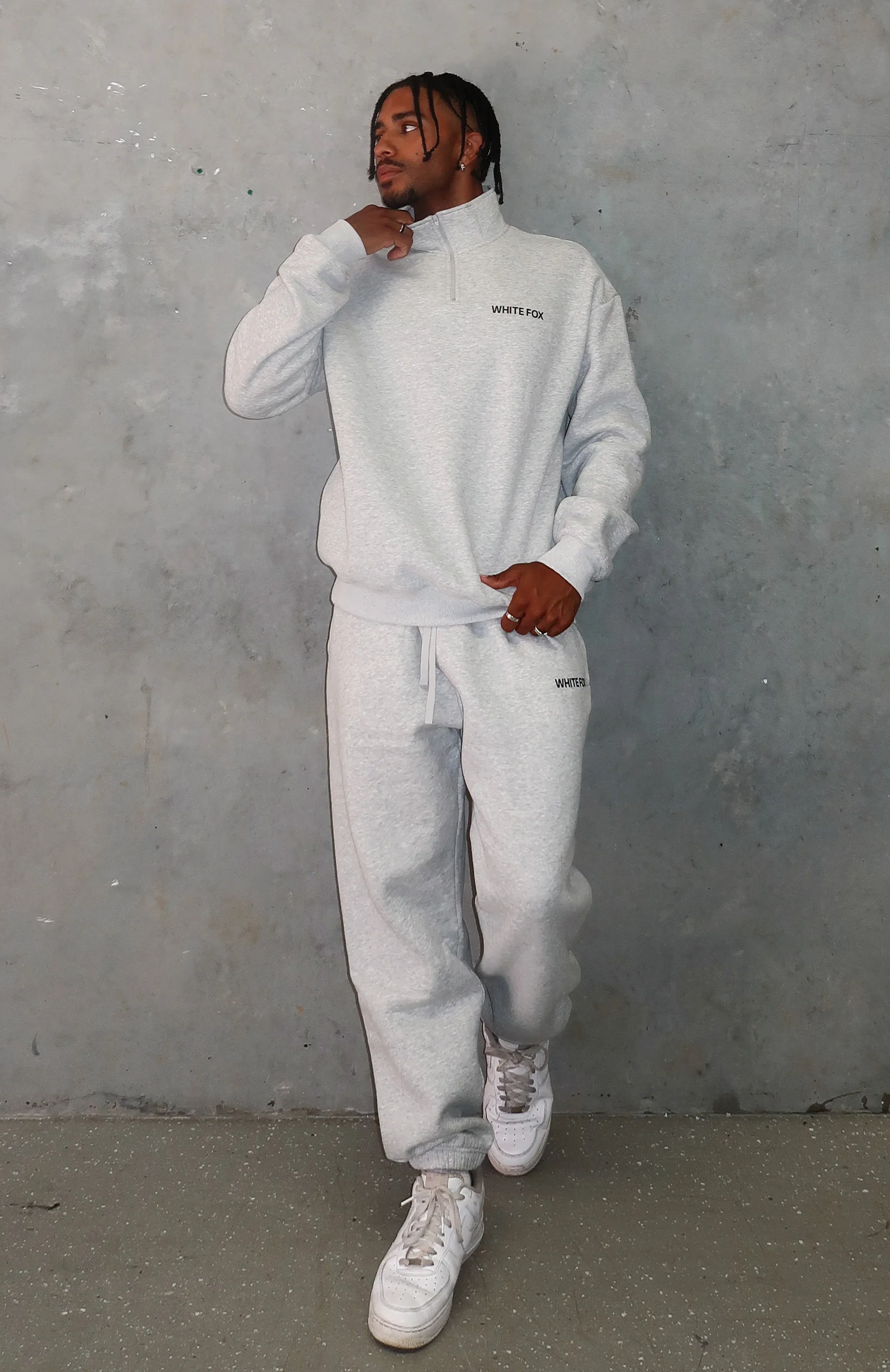 Core Classic Zip Front Sweater Dark Grey Marle - luluinthesky