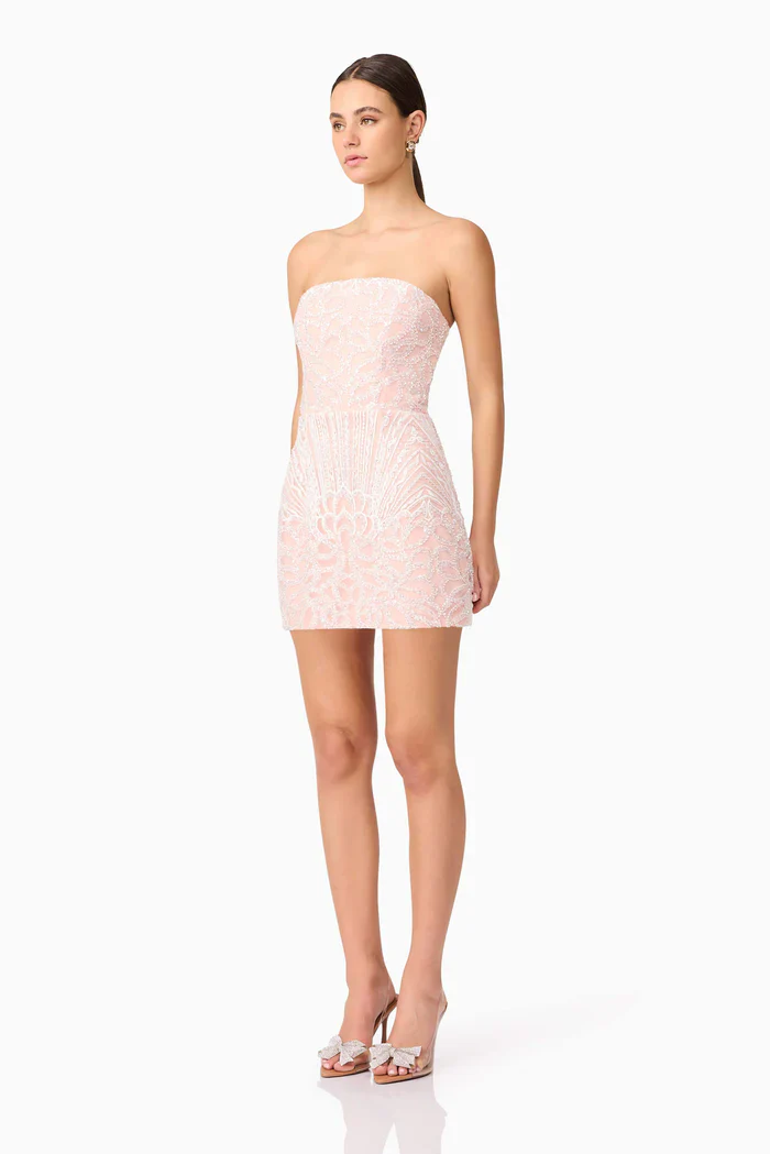 Kiki Strapless Mini Dress in Pink - luluinthesky