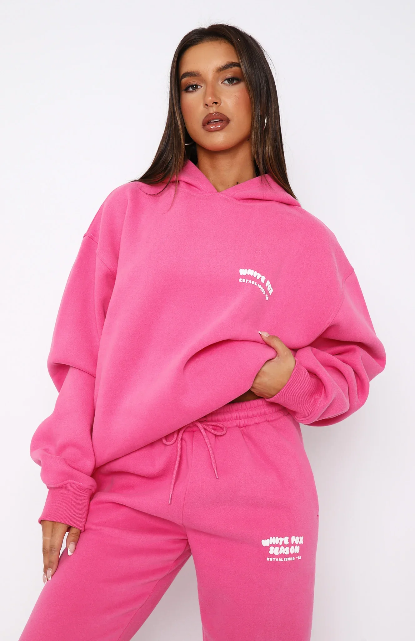 The Main Season Oversized Hoodie Hot Pink - luluinthesky