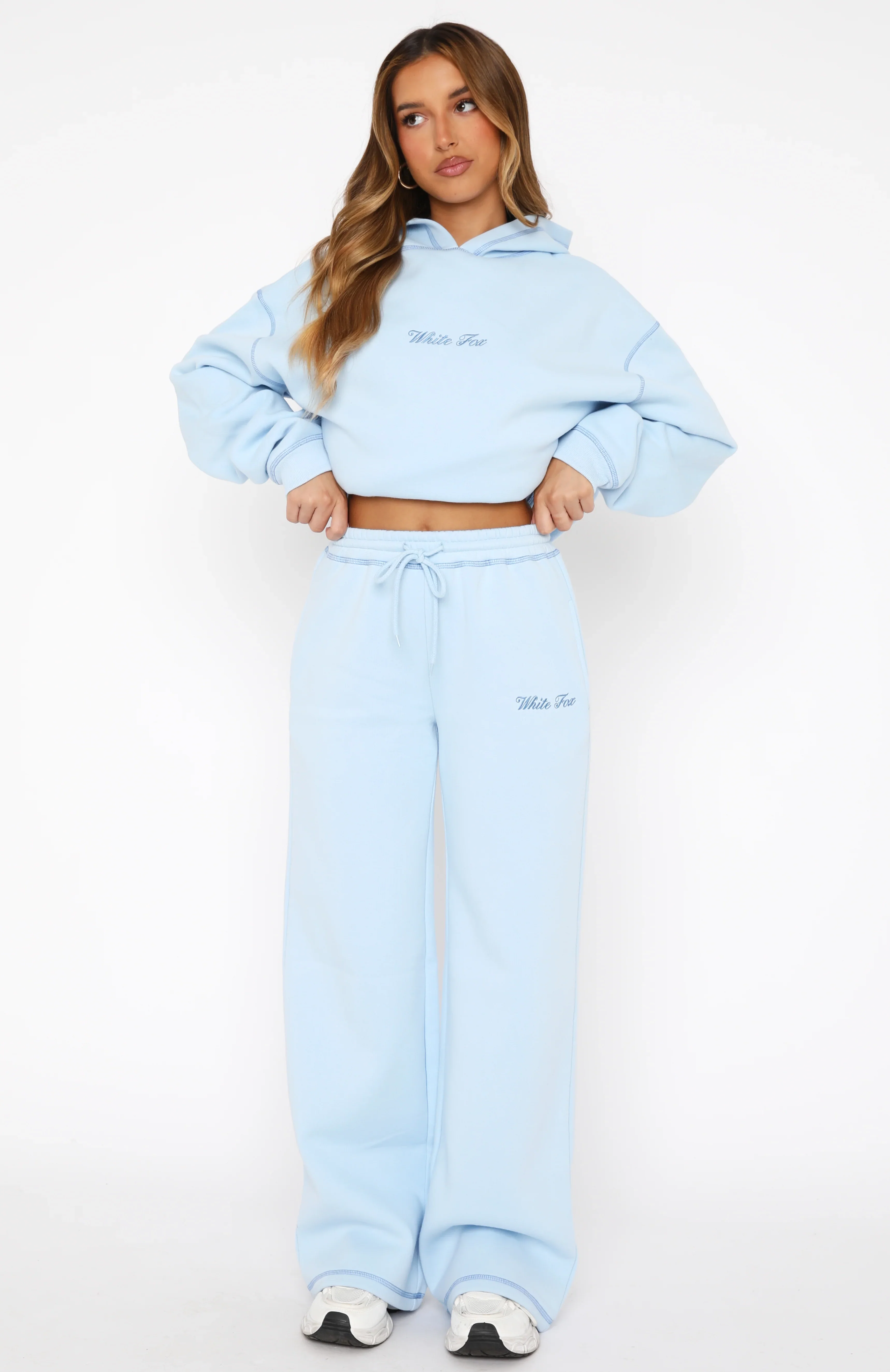 Instant Attraction Wide Leg Sweatpants Baby Blue - luluinthesky