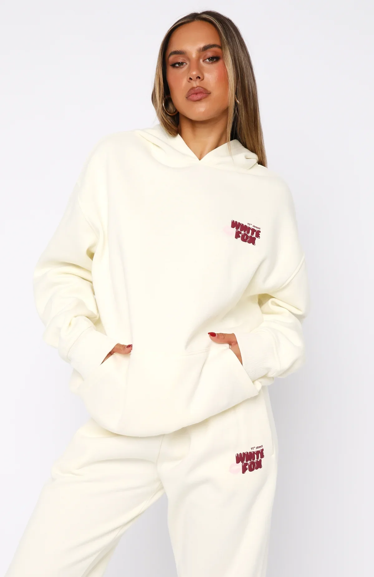11th Street Sweet Kisses Oversized Hoodie Cake Batter - luluinthesky