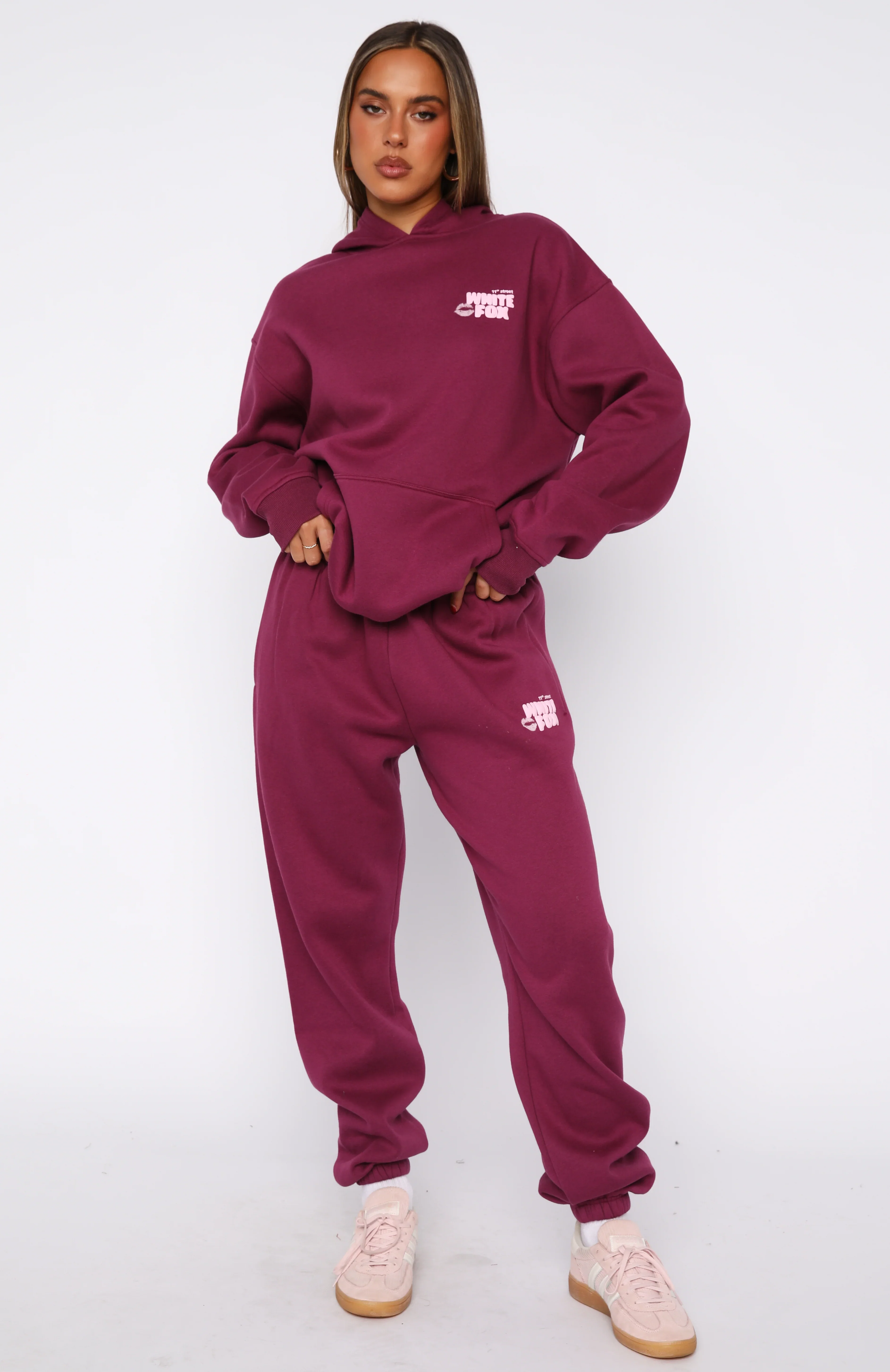 11th Street Sweet Kisses Sweatpants Very Berry - luluinthesky