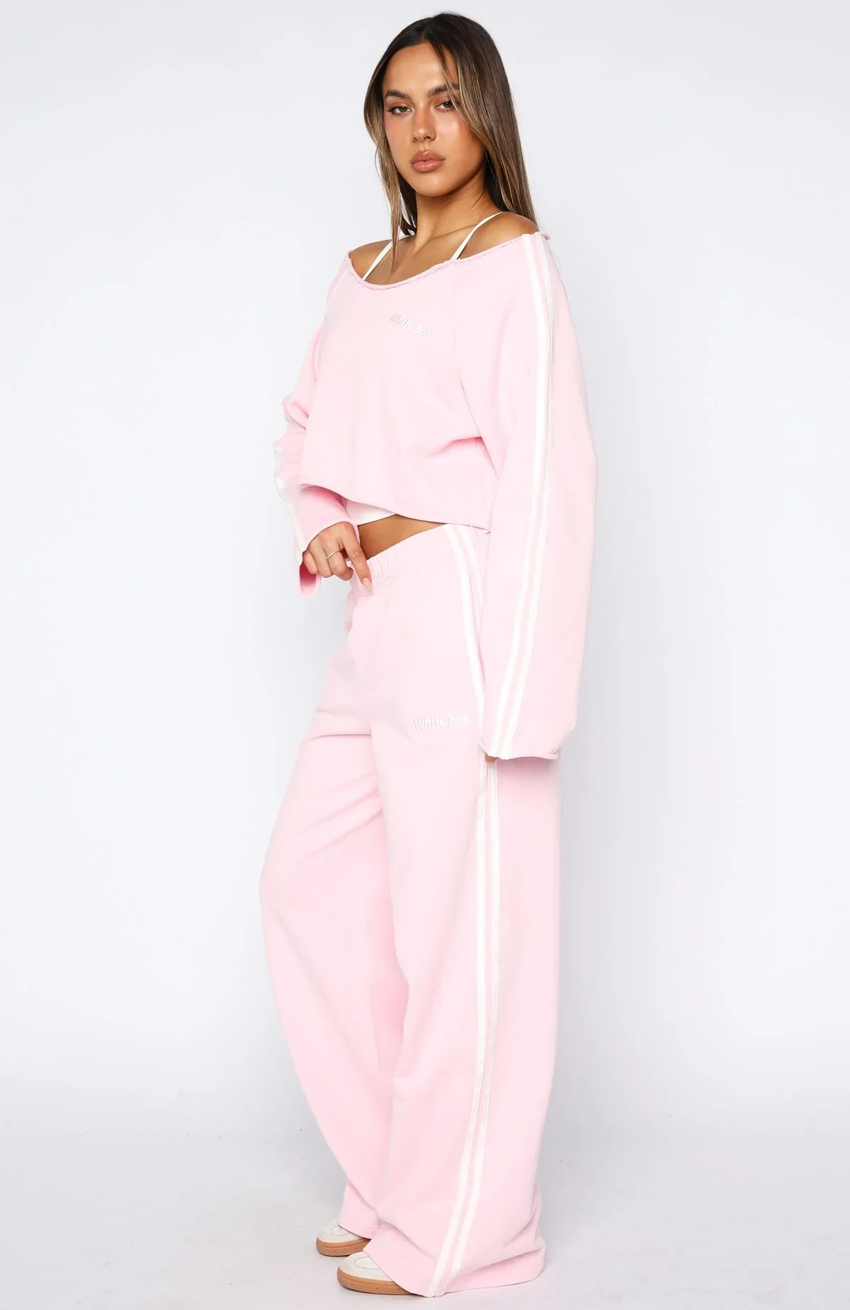 Star Student Wide Leg Sweatpants Pink - luluinthesky