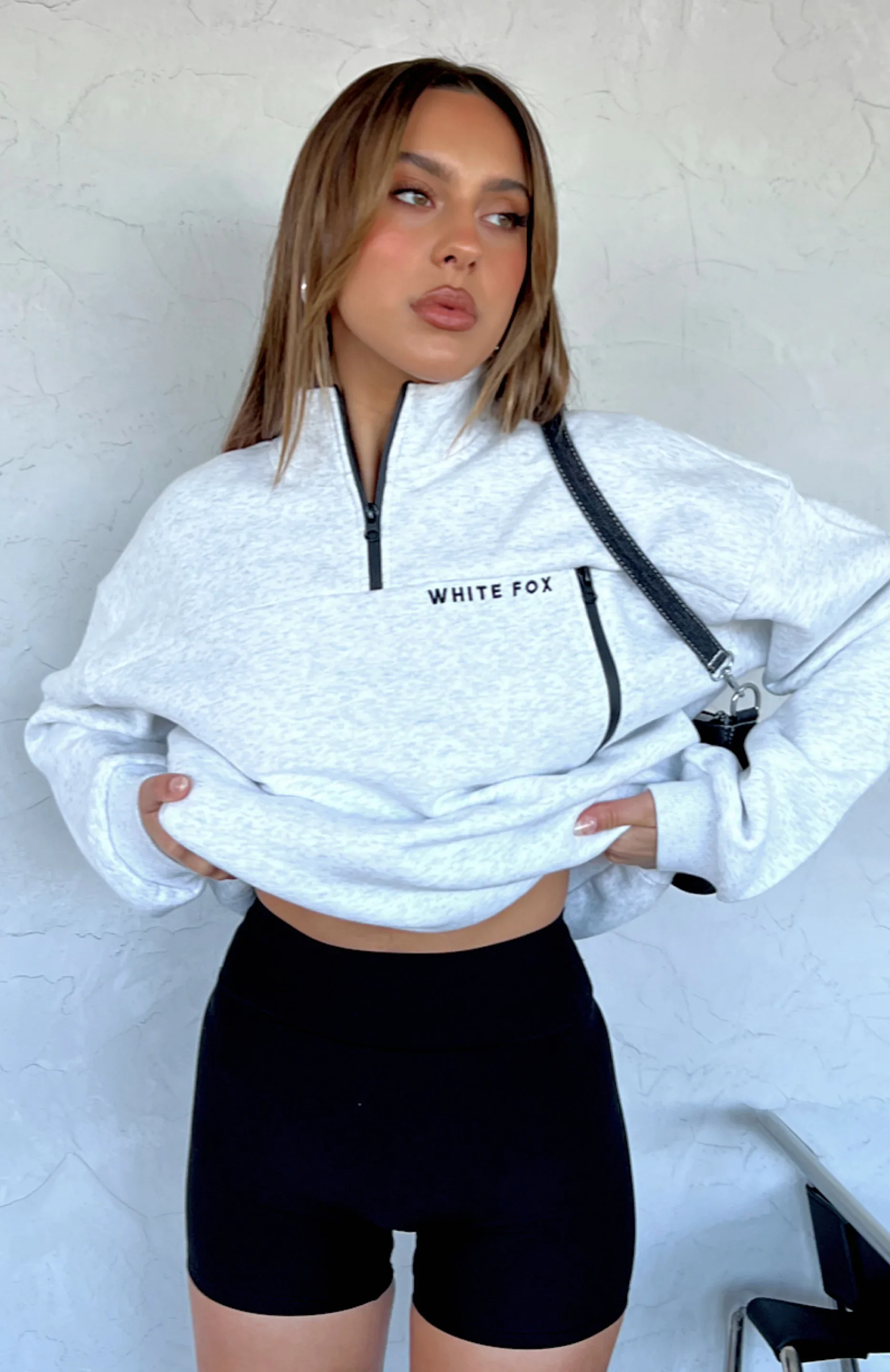 Where Did You Go Zip Front Sweater Grey Marle - luluinthesky