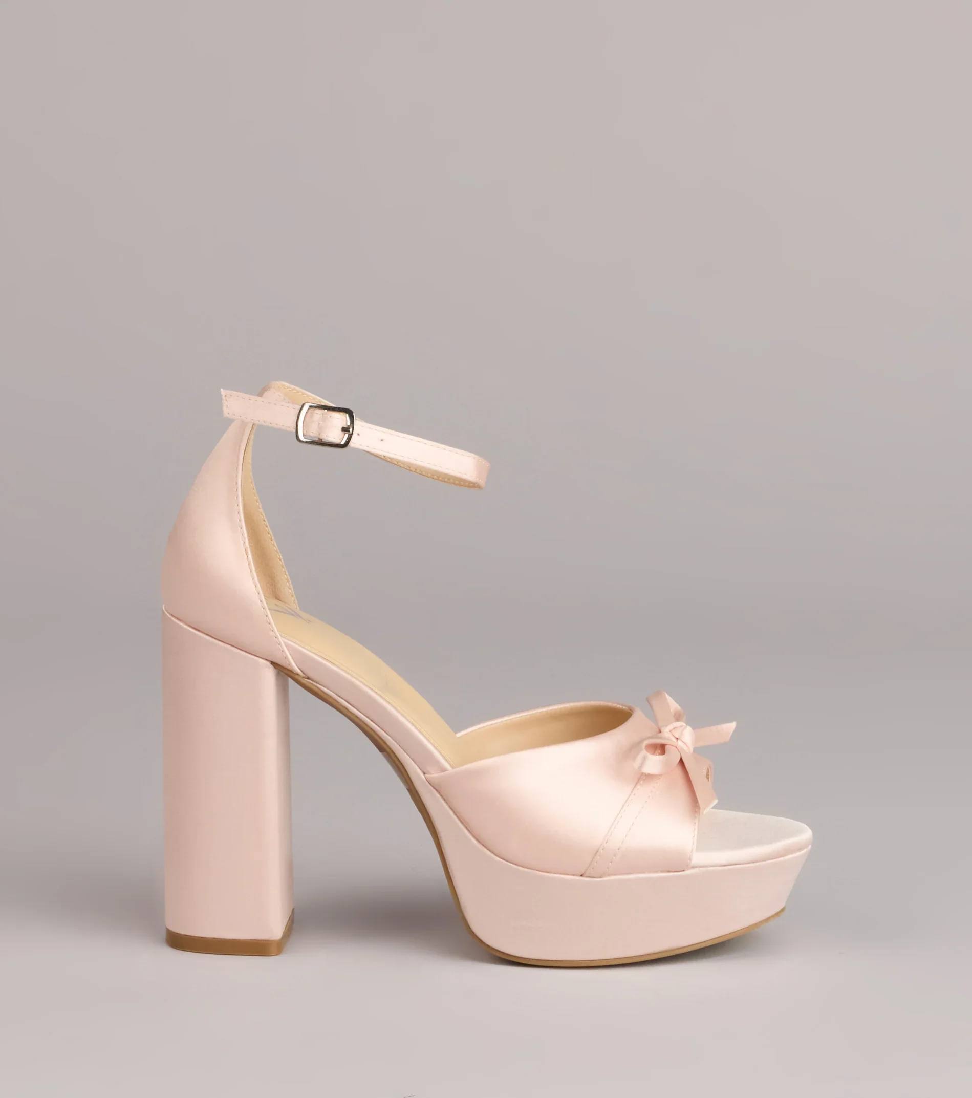 Sweet Statement Satin Bow Block Heels - luluinthesky