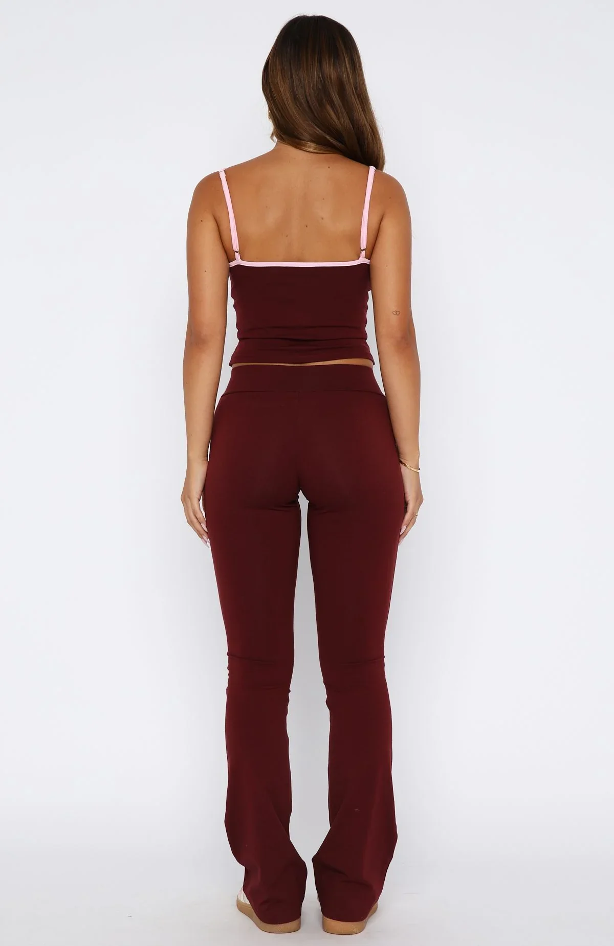 Palm Springs Edition Flare Pants Burgundy - luluinthesky