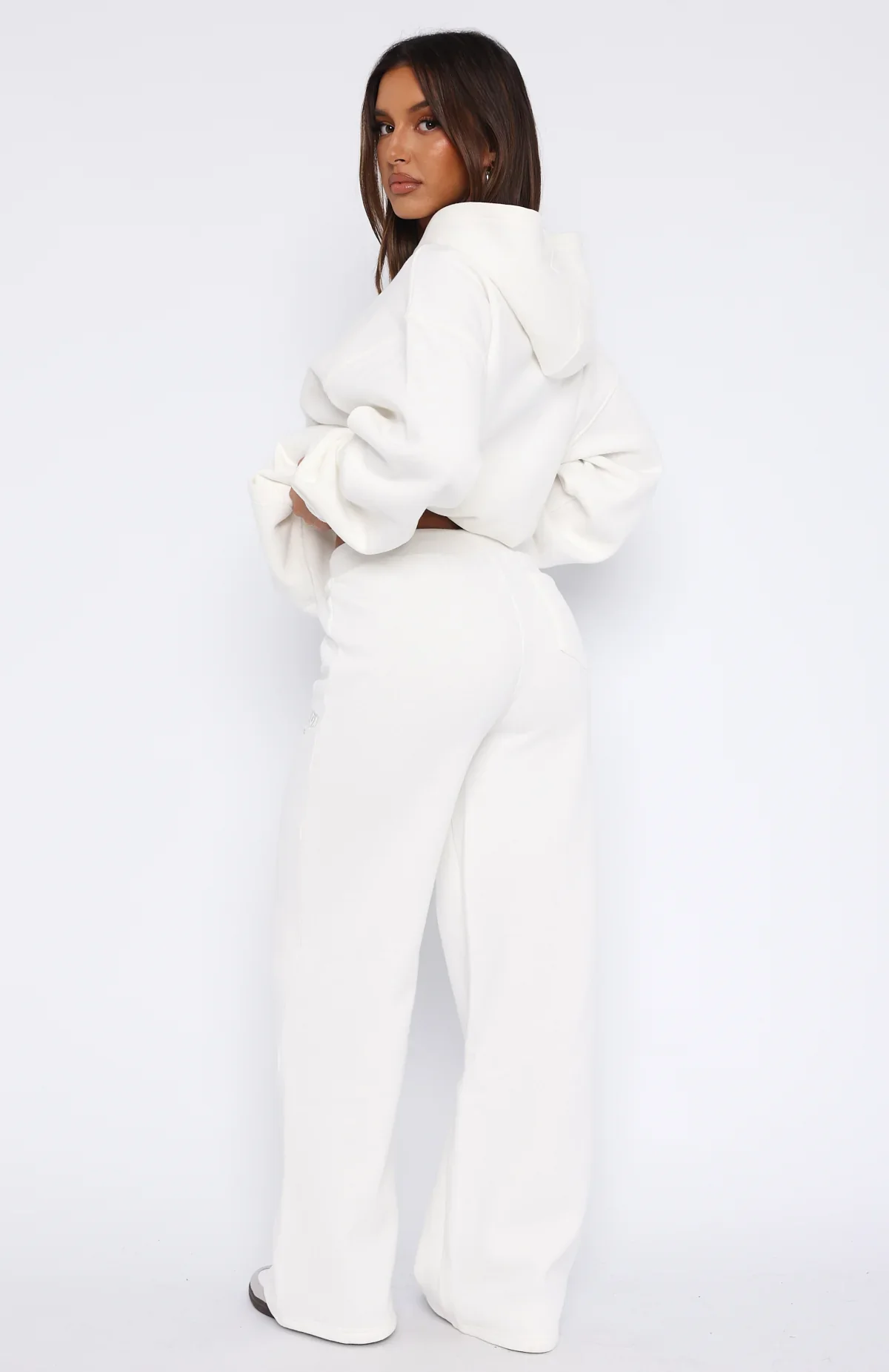Missed Flights Wide Leg Sweatpants White - luluinthesky