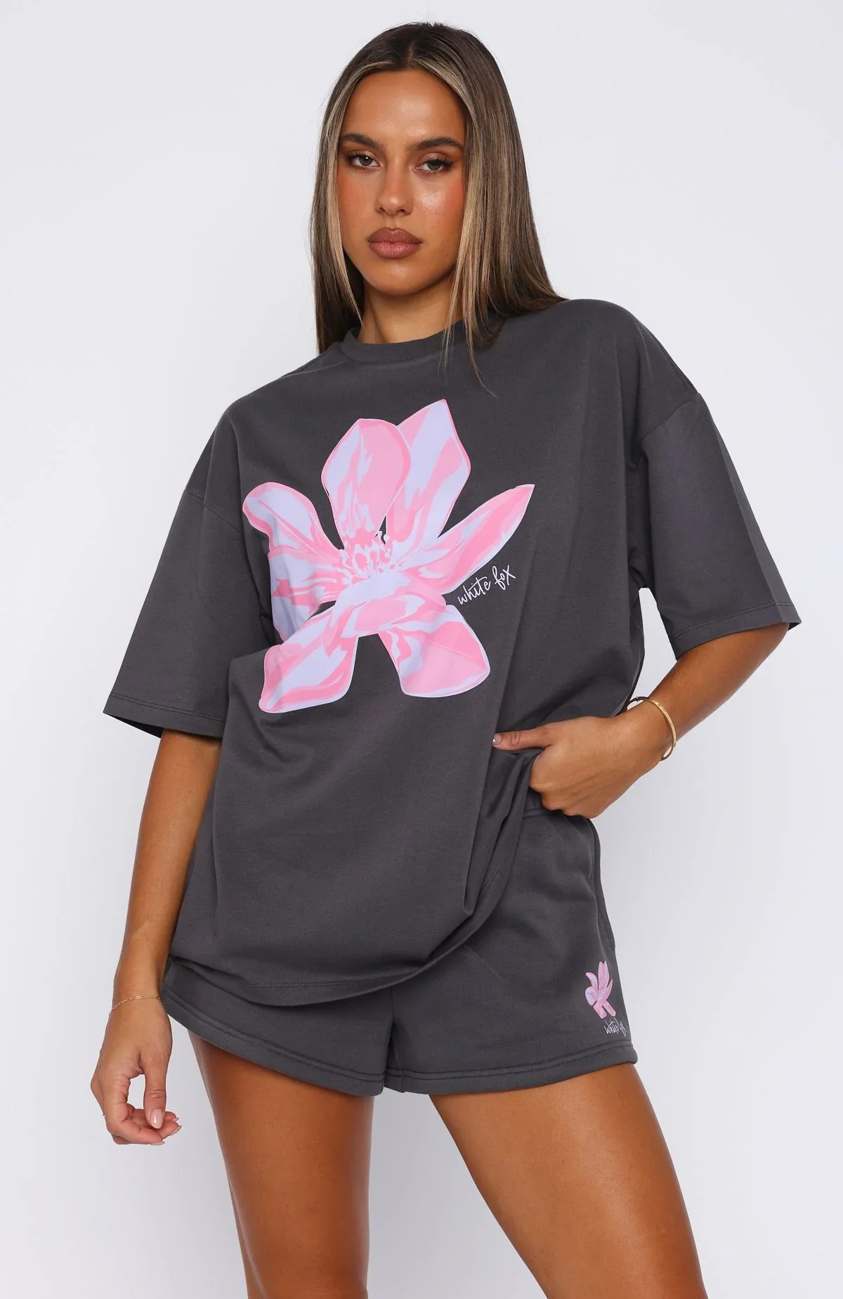 Pick You A Flower Oversized Tee Volcanic - luluinthesky