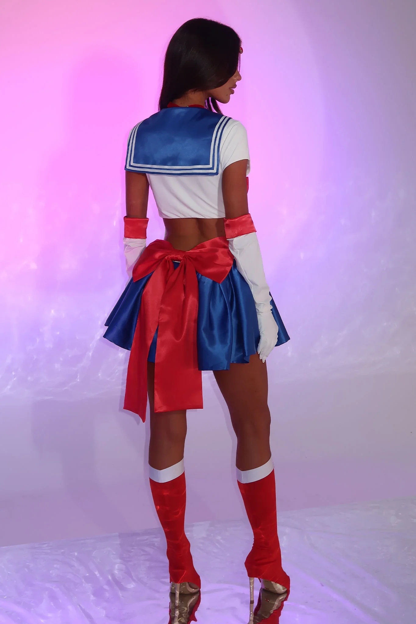 Moonlight Justice 2 Piece Set - White/Blue - luluinthesky