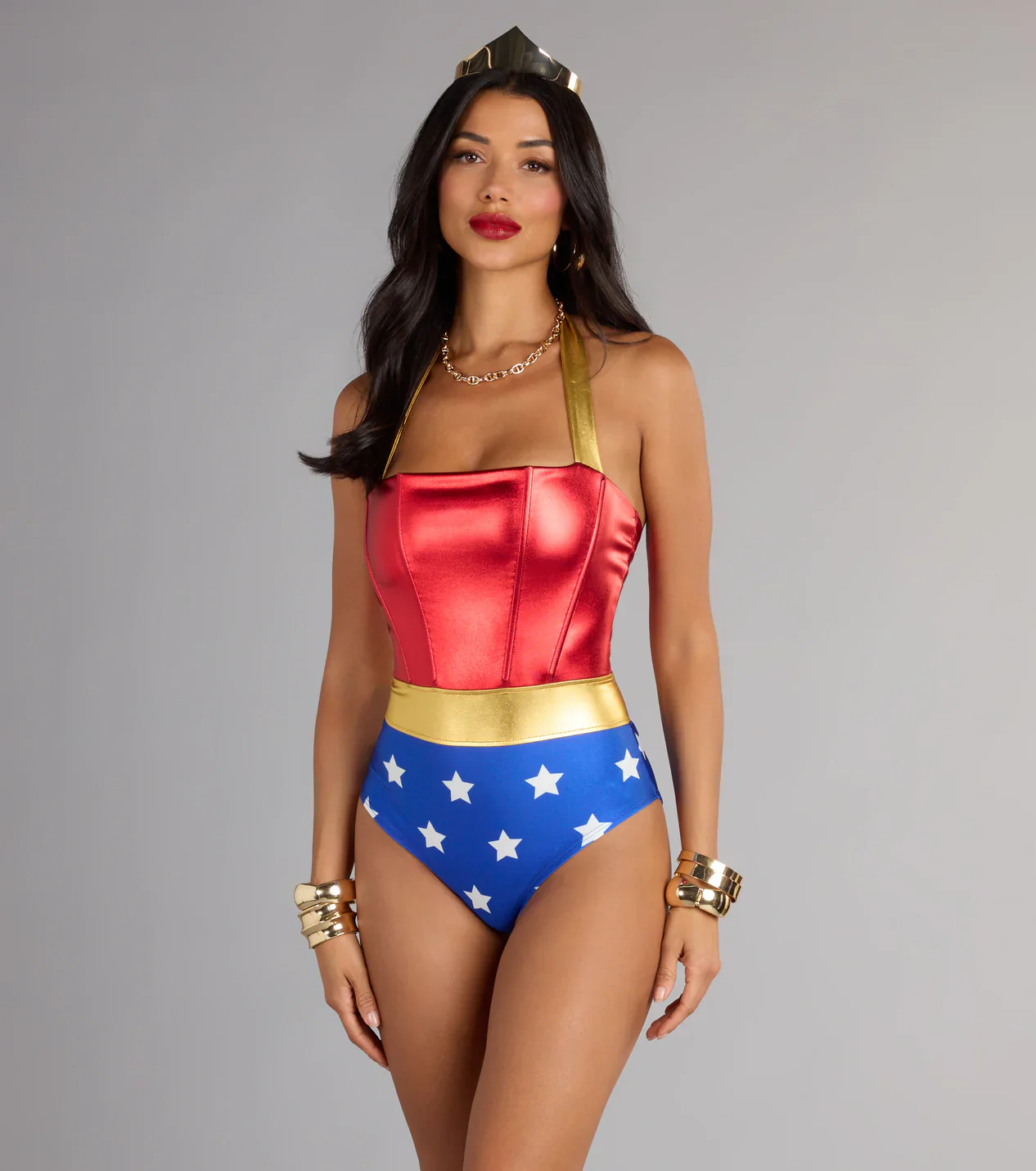 Halloween Costume Lady Justice Halter Bodysuit - luluinthesky