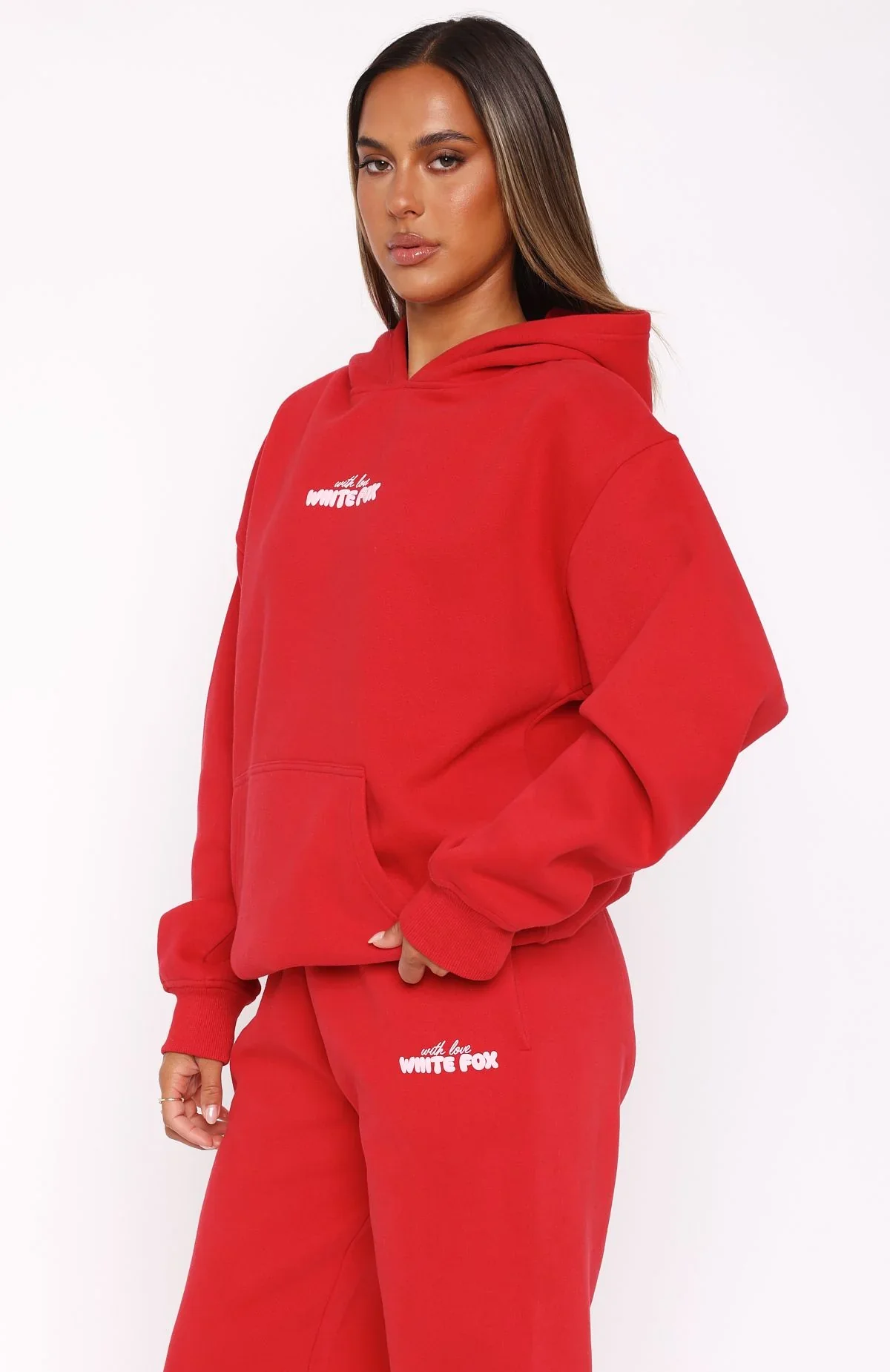 With Love In The Moment Oversized Hoodie Red - luluinthesky