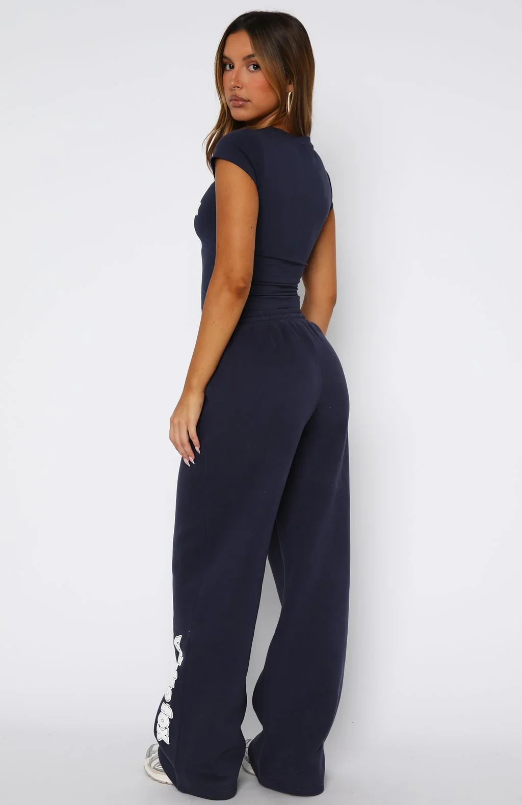 Ready To Go Wide Leg Sweatpants Navy - luluinthesky