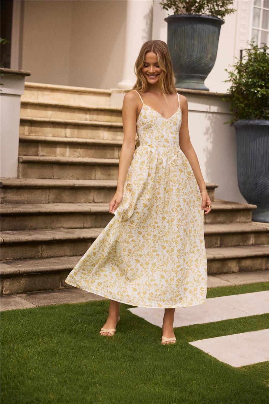 Painted Skies Maxi Dress Yellow - luluinthesky