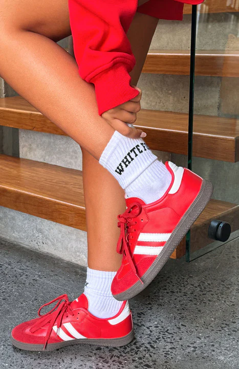 Decade Classics Varsity Socks White - luluinthesky