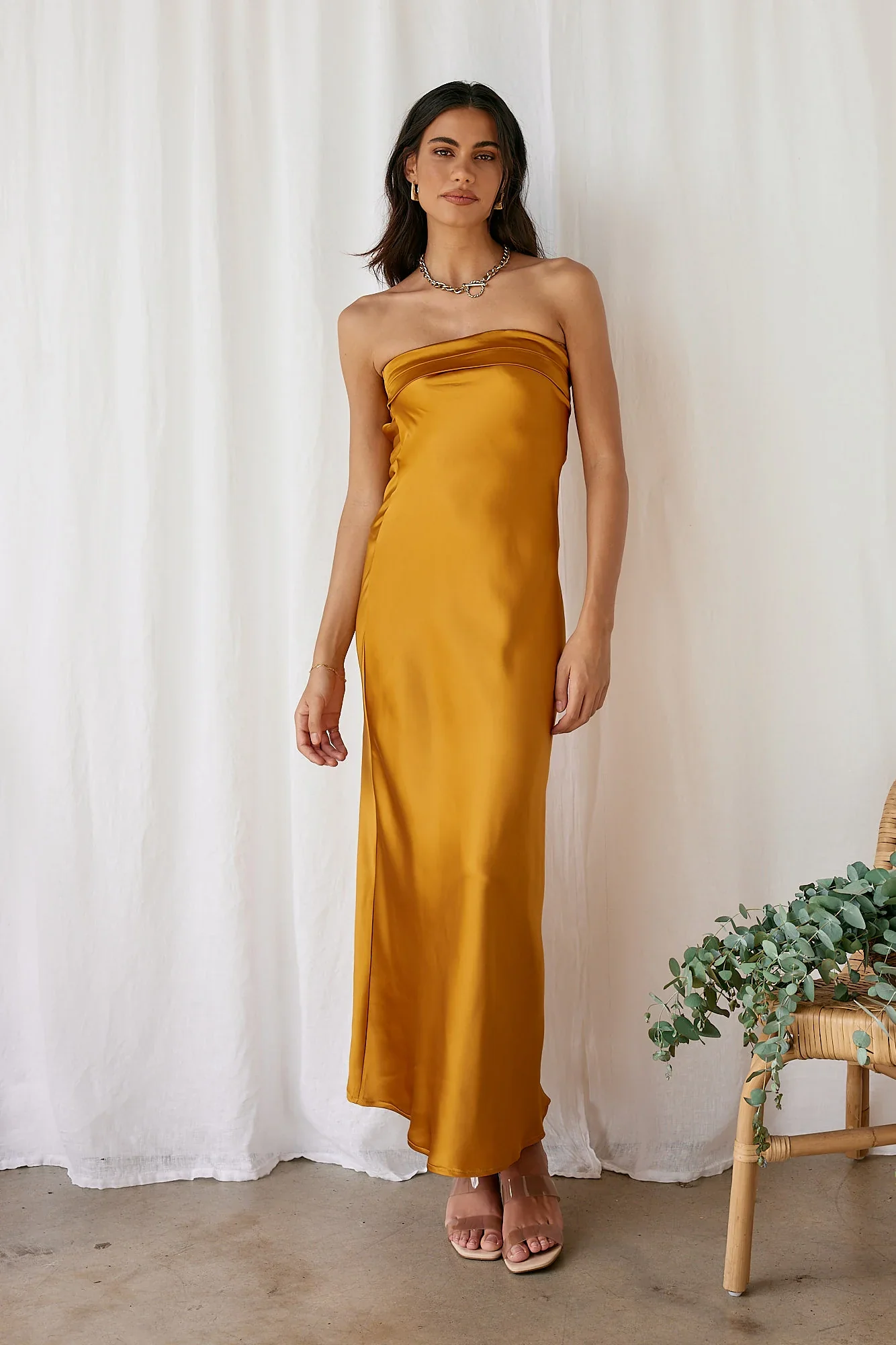 Gleam In Gold Maxi Dress Yellow - luluinthesky