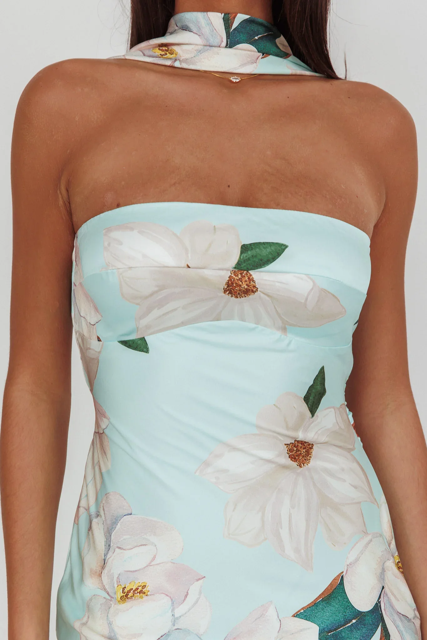 Damsel Reverse Halter Maxi Dress Magnolia Mint - luluinthesky