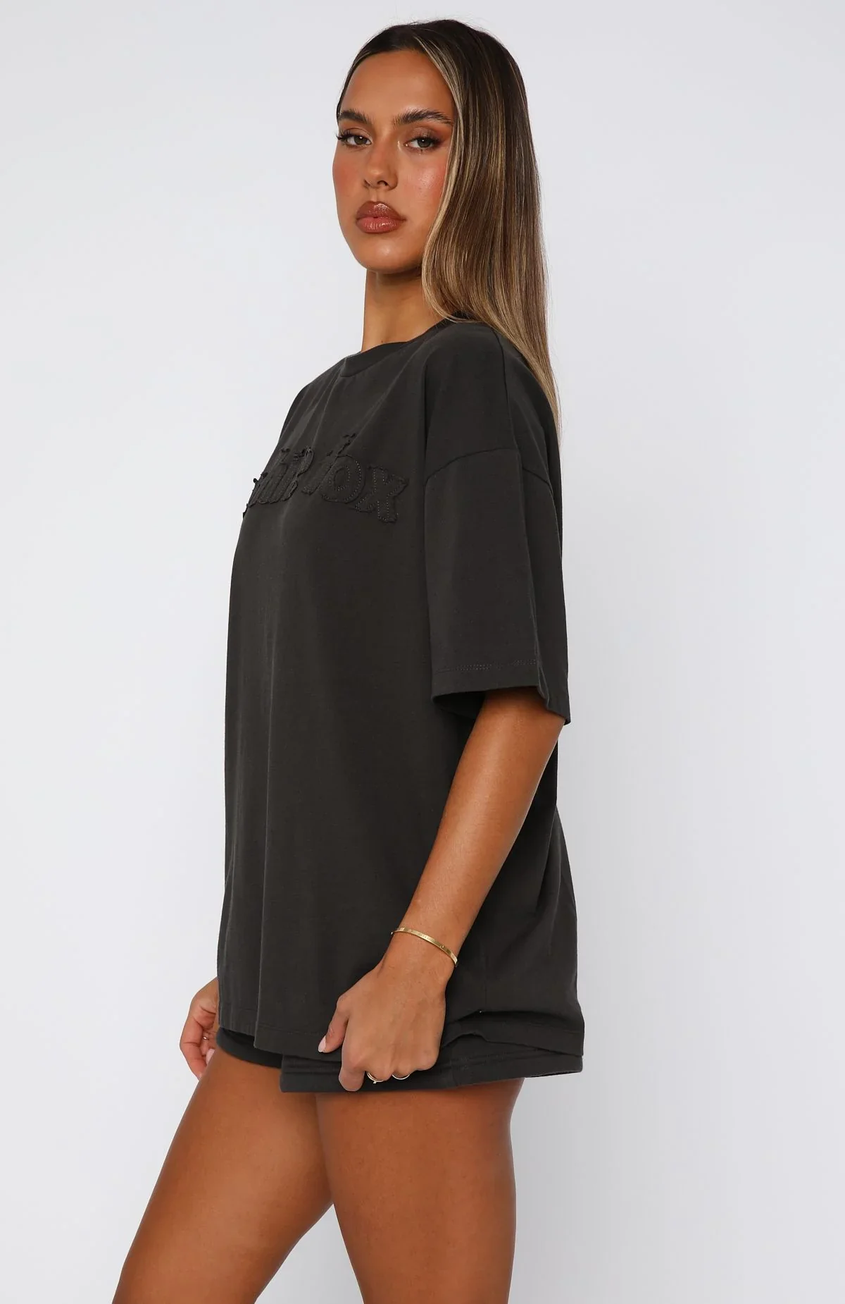 From The Archives Lexi Oversized Tee Charcoal - luluinthesky