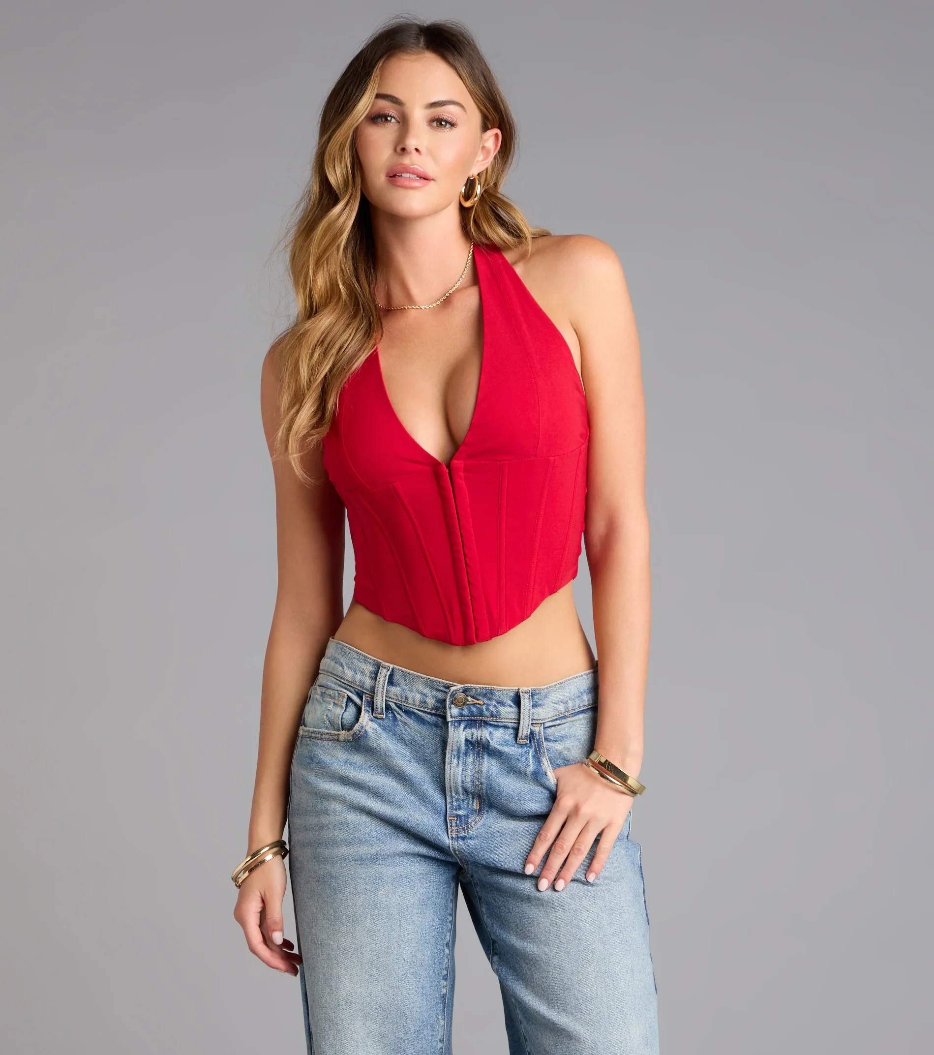 Tempting Style Halter Corset Top - luluinthesky