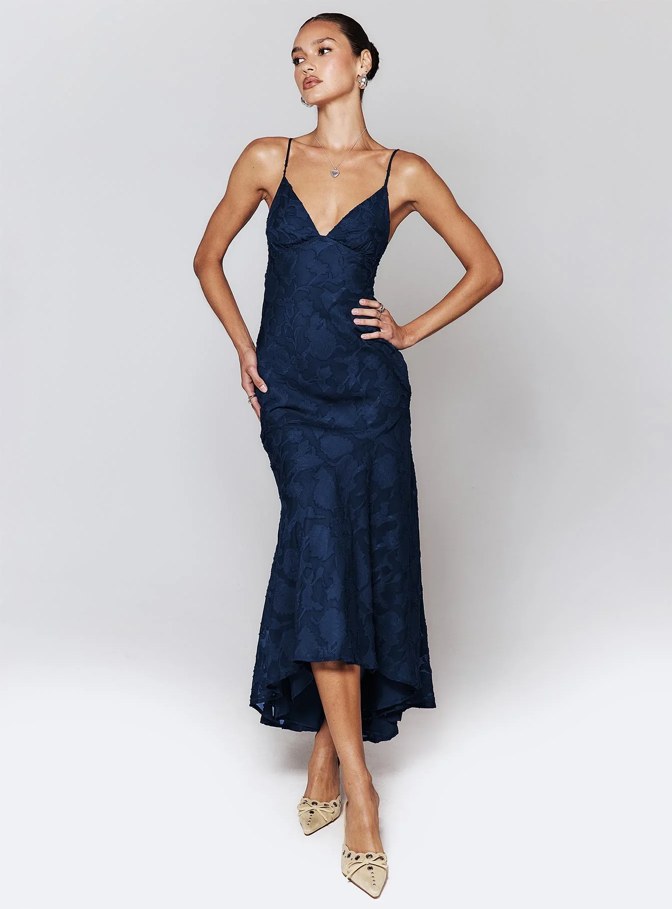 Cyrene Maxi Dress Navy - luluinthesky