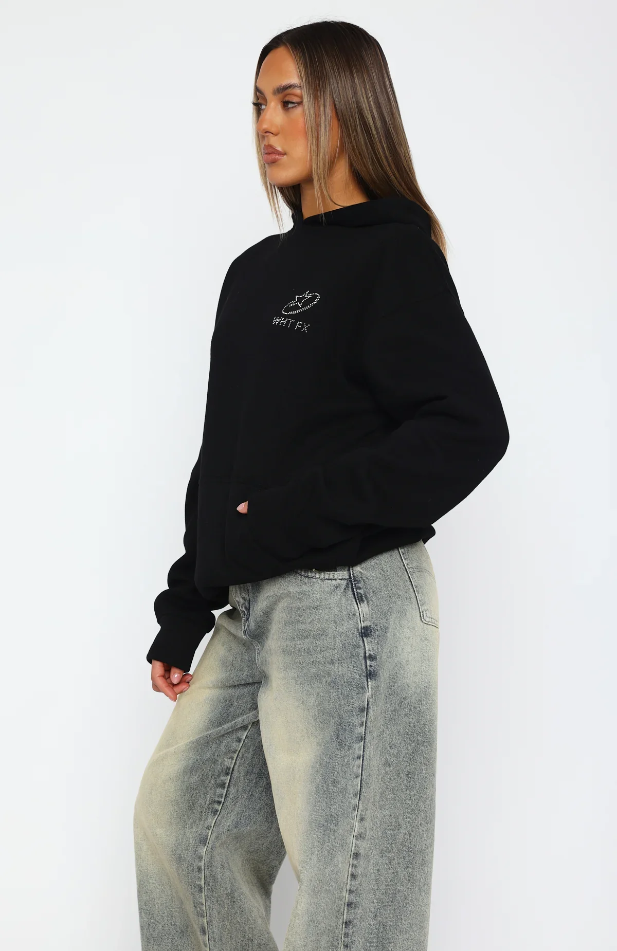 Always Shining Oversized Hoodie Black - luluinthesky