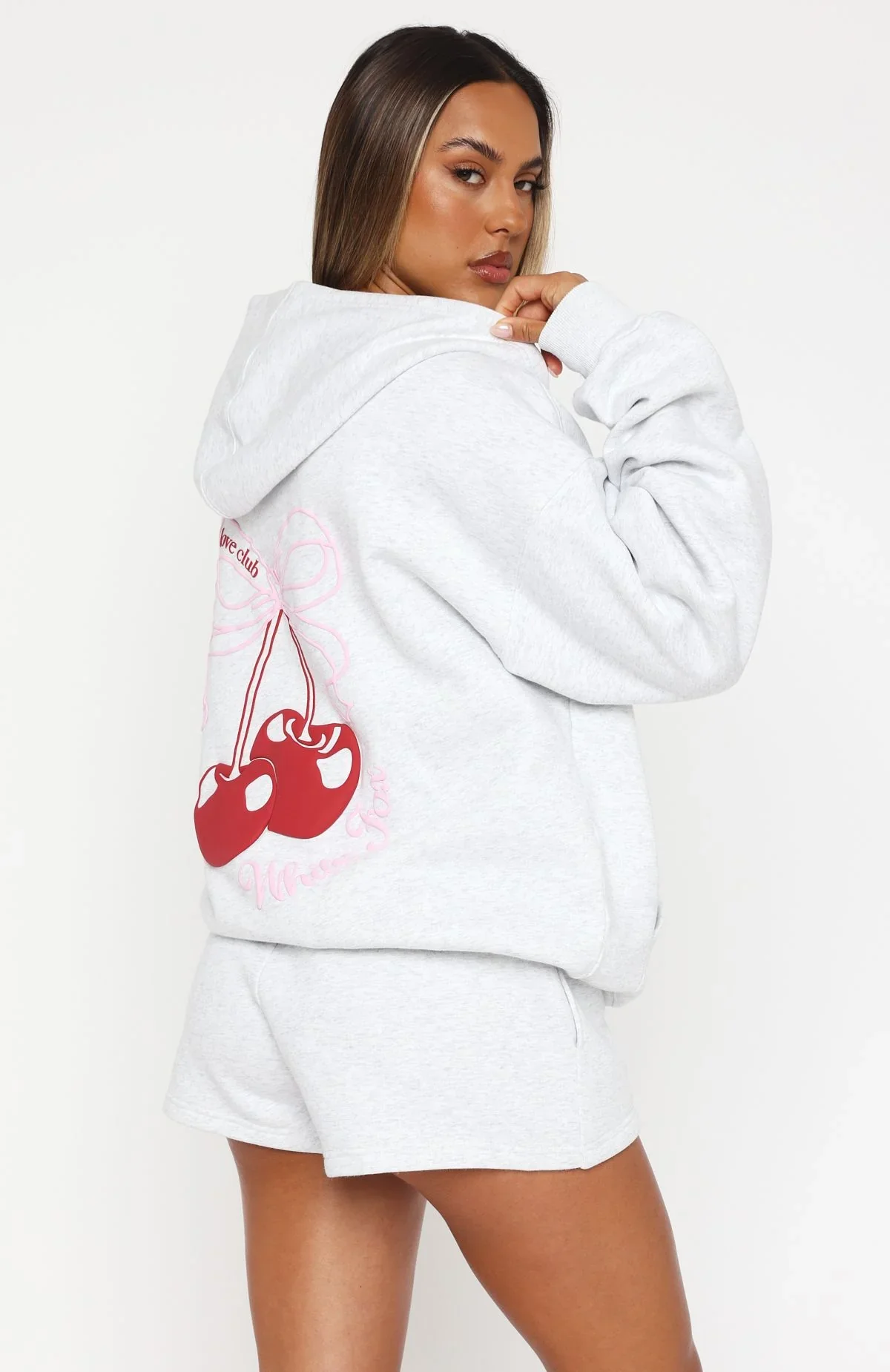 Fell So Hard Zip Front Hoodie Grey Marle - luluinthesky