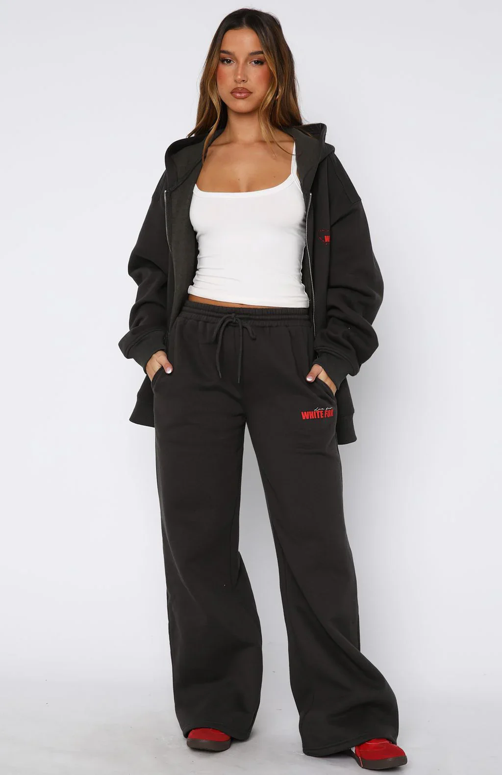 Best You've Ever Had Wide Leg Sweatpants Charcoal - luluinthesky