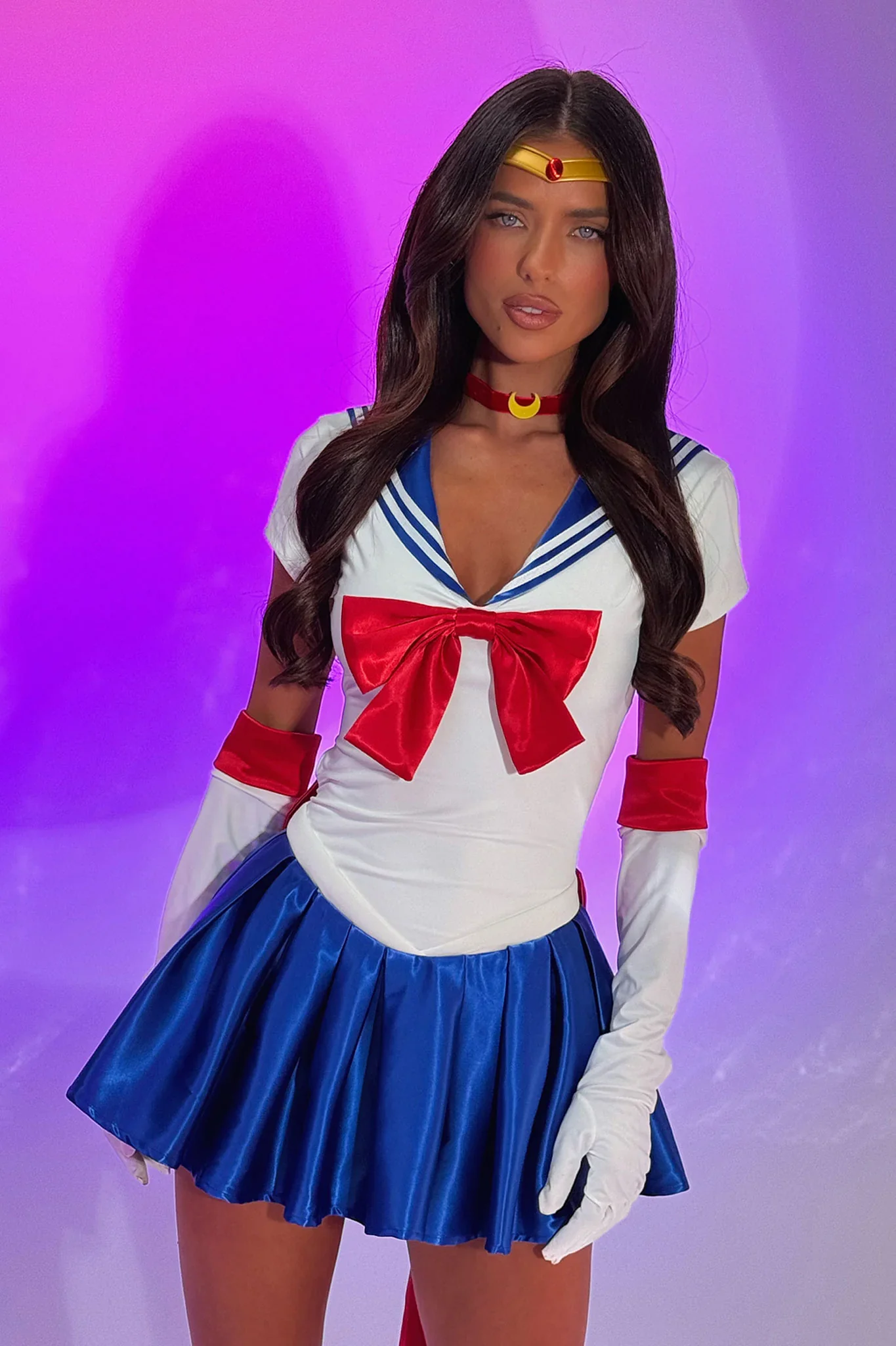 Moonlight Justice 2 Piece Set - White/Blue - luluinthesky