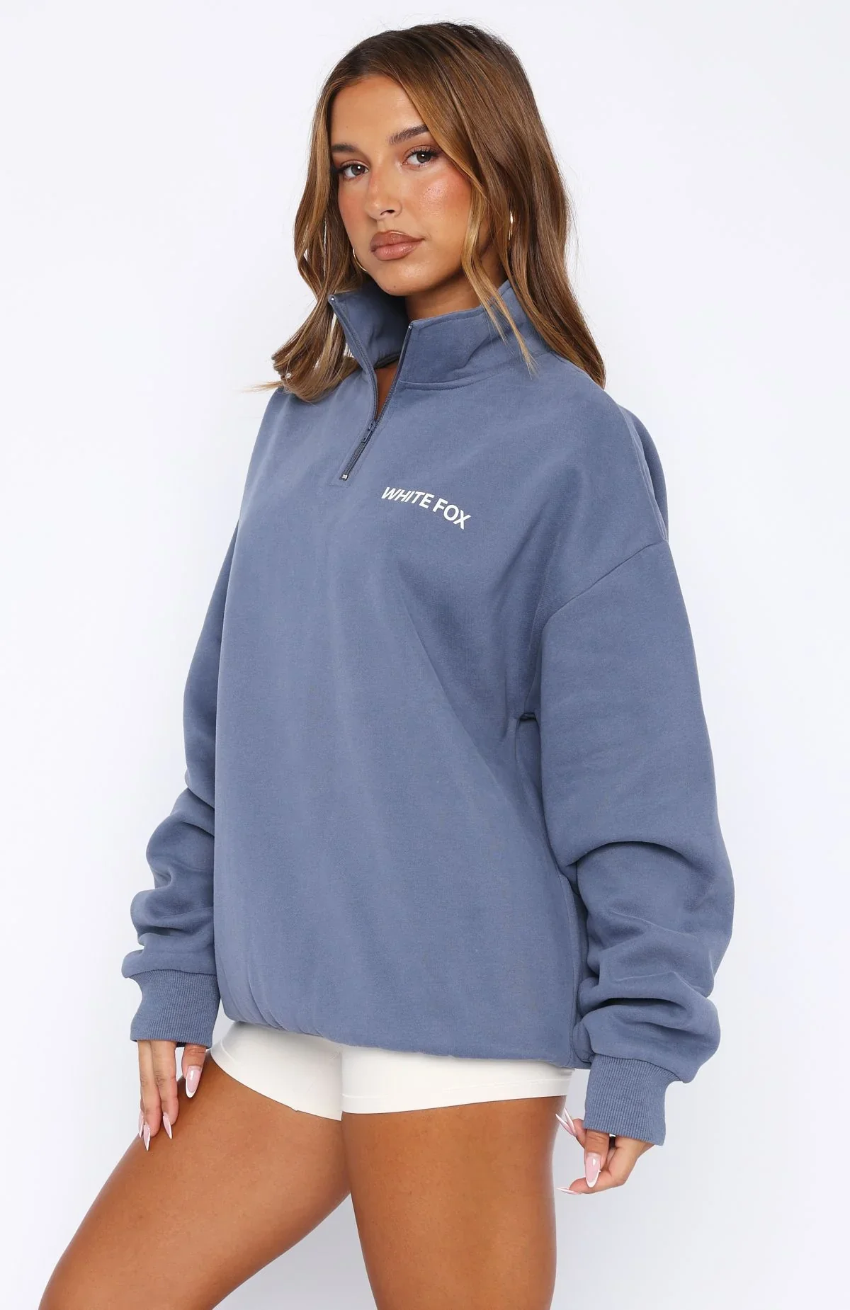 Core Classic Zip Front Sweater Ocean - luluinthesky