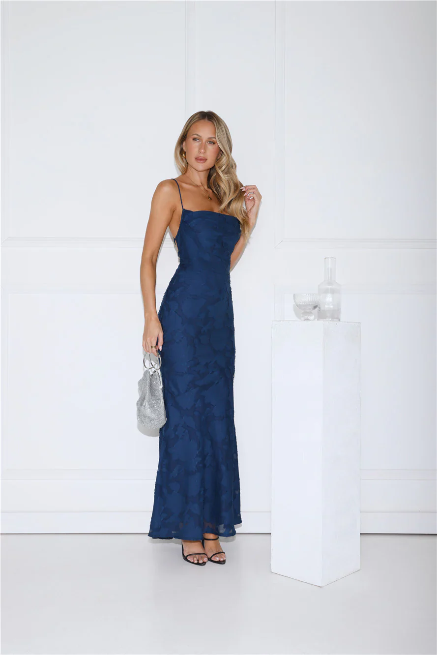 Bridge To Wonderland Maxi Dress Navy - luluinthesky