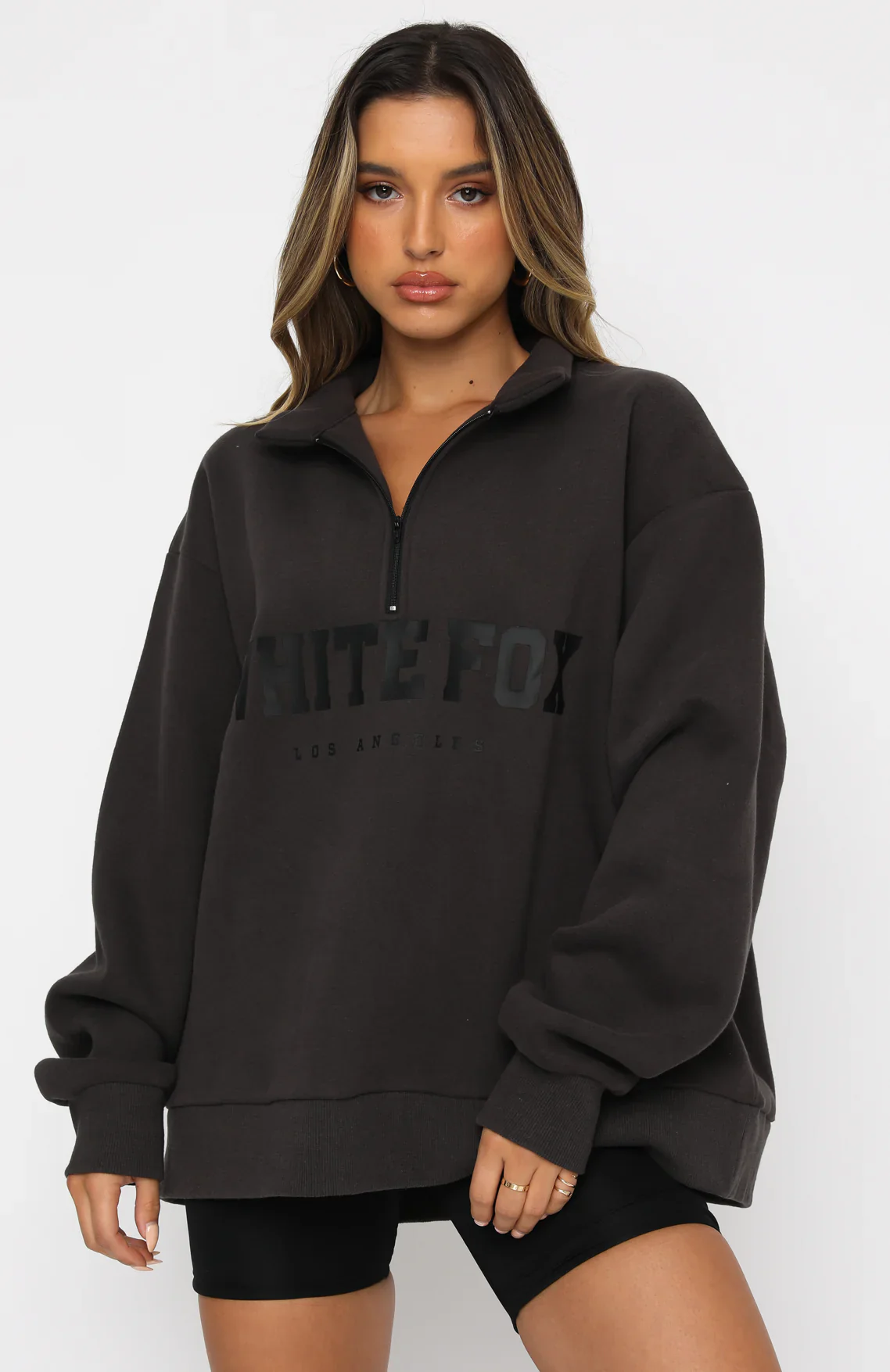 High Standard Zip Front Sweater Shadow - luluinthesky