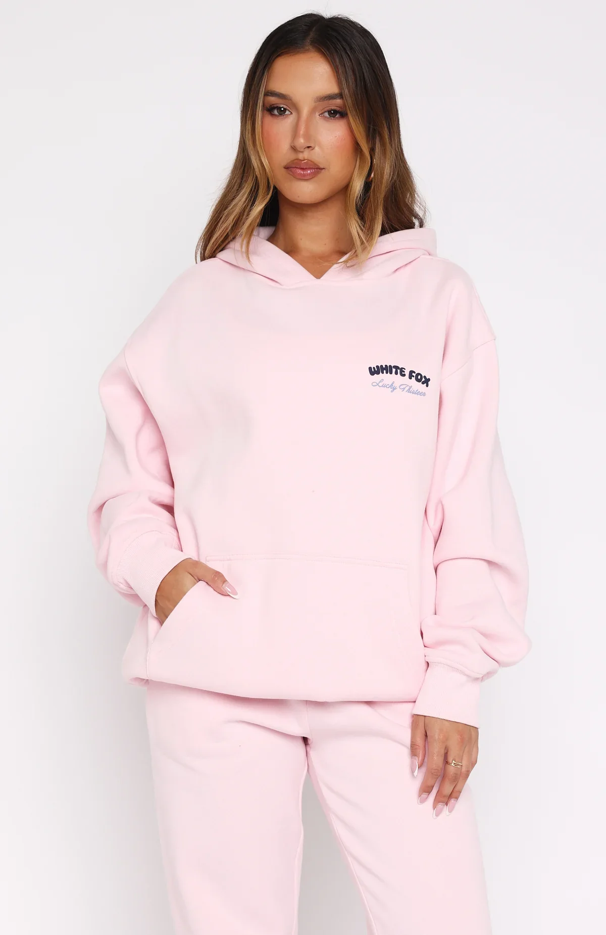 Lucky Thirteen Cheyenne Oversized Hoodie Soft Pink - luluinthesky