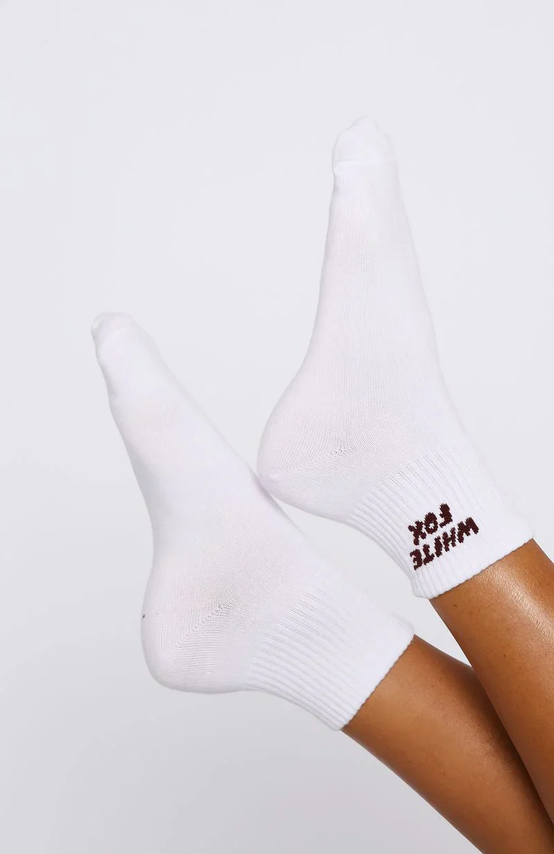 Offstage Socks White/Burgundy - luluinthesky