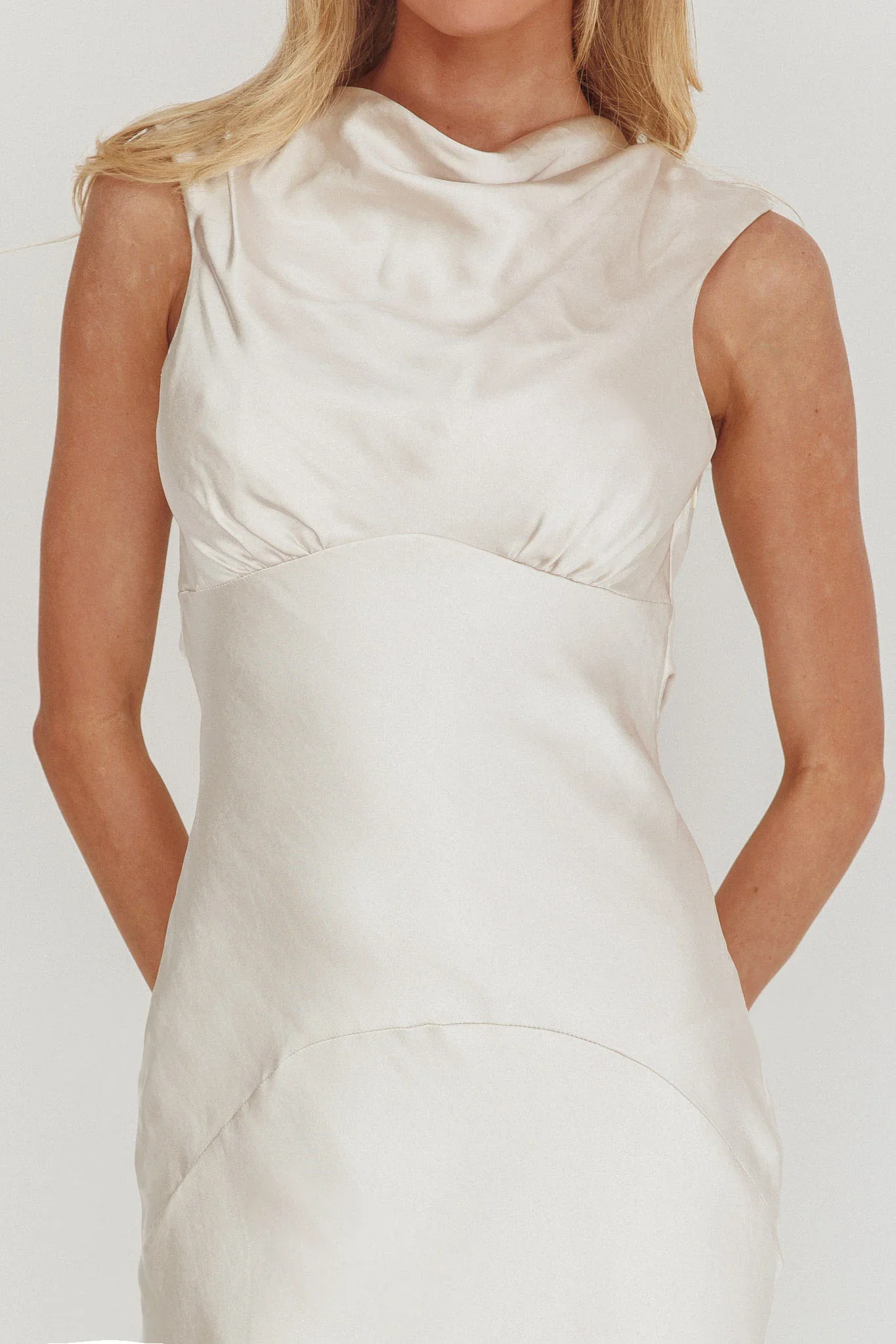 Cheers To You Cowl Back Maxi Dress Oyster - luluinthesky