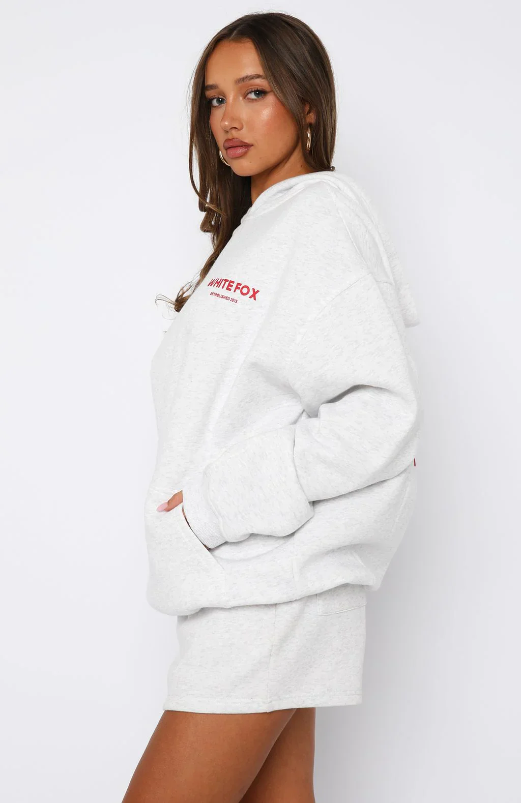 Sweet Cherry Edition Oversized Hoodie Grey Marle - luluinthesky
