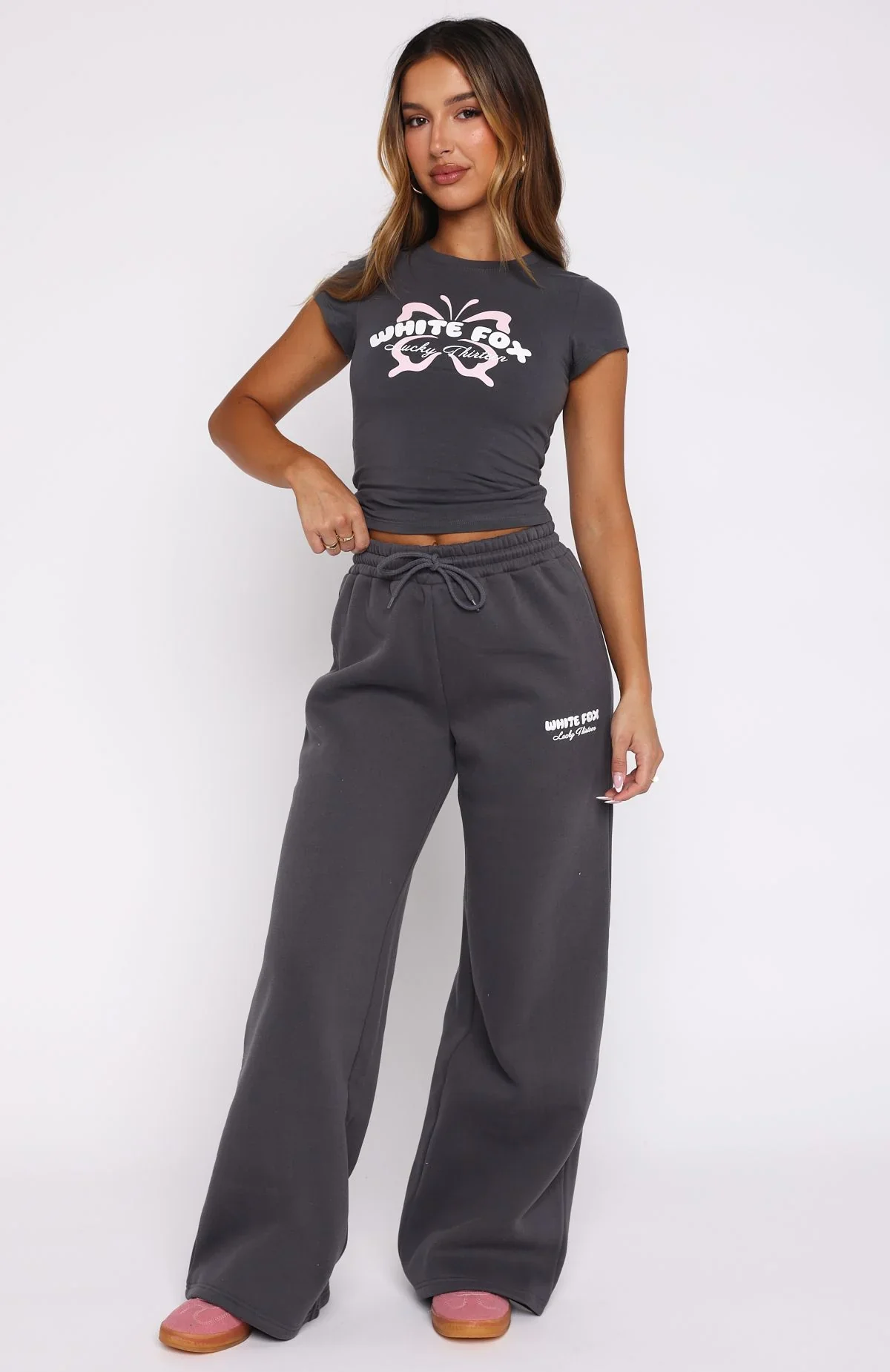 Lucky Thirteen Audrina Wide Leg Sweatpants Volcanic - luluinthesky