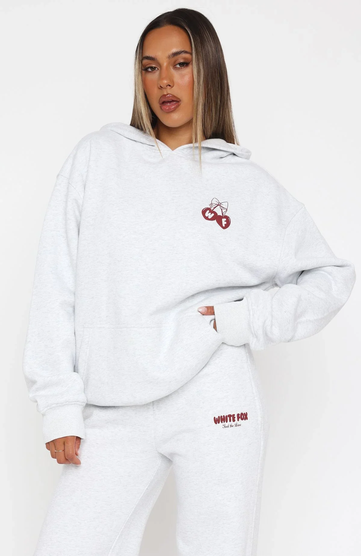 Feel The Love Oversized Hoodie Grey Marle - luluinthesky