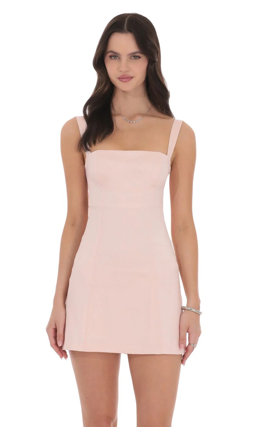 Back Bow Bodycon Dress in Pink - luluinthesky