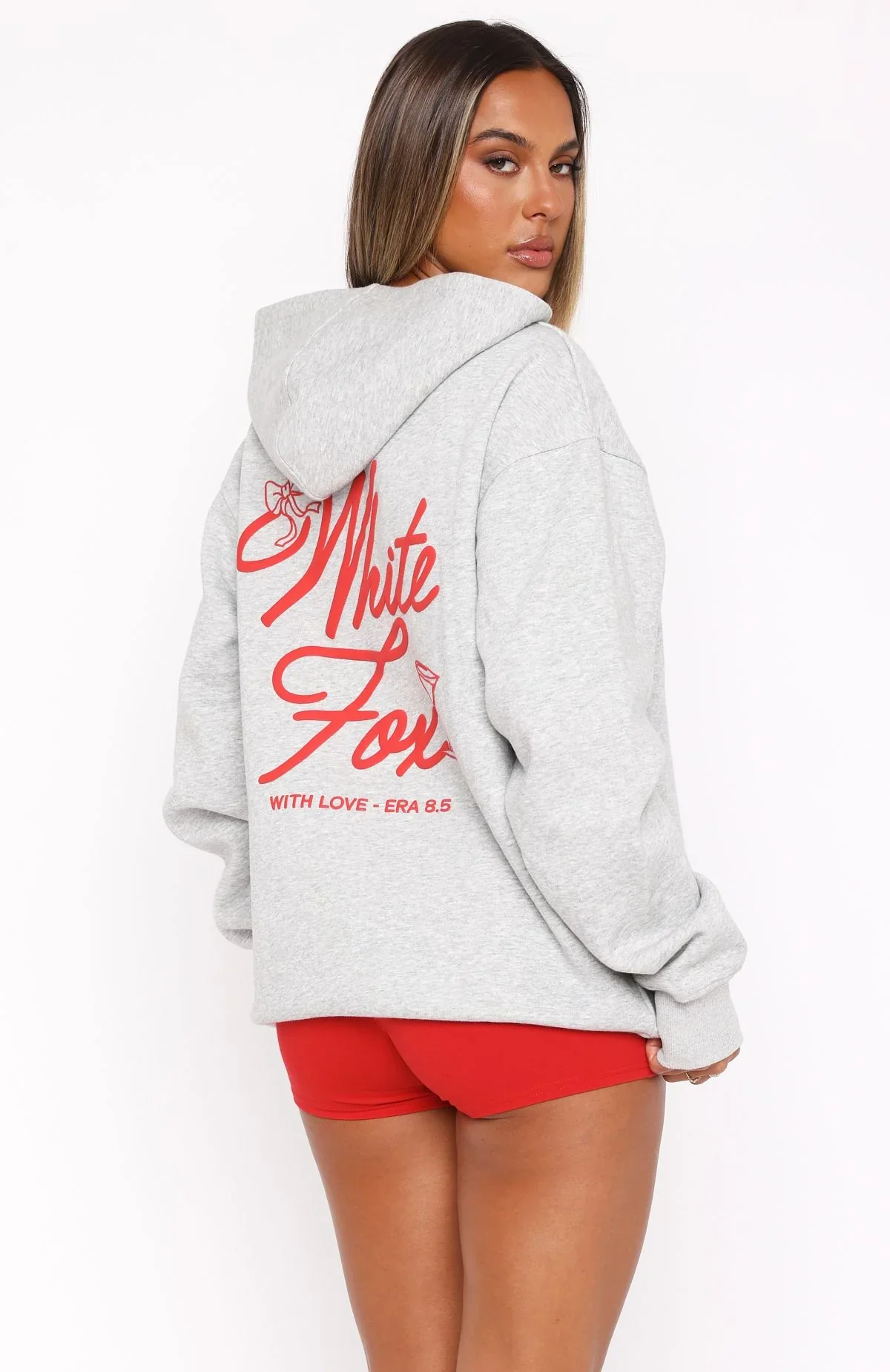 With Love & Kisses Oversized Hoodie Dark Grey Marle - luluinthesky
