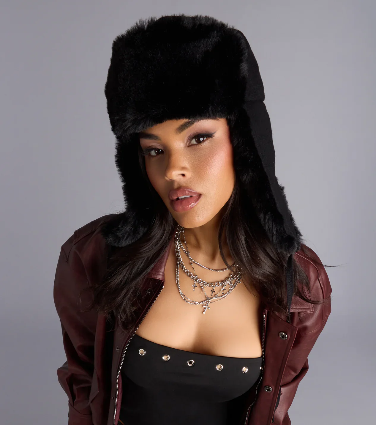 Kangol Faux Fur Trim Trapper Hat - luluinthesky